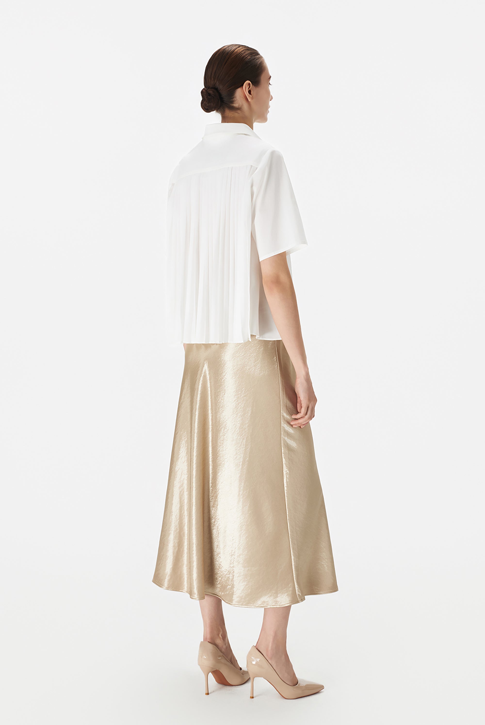 Boxy Shirt With Pleated Back Panel