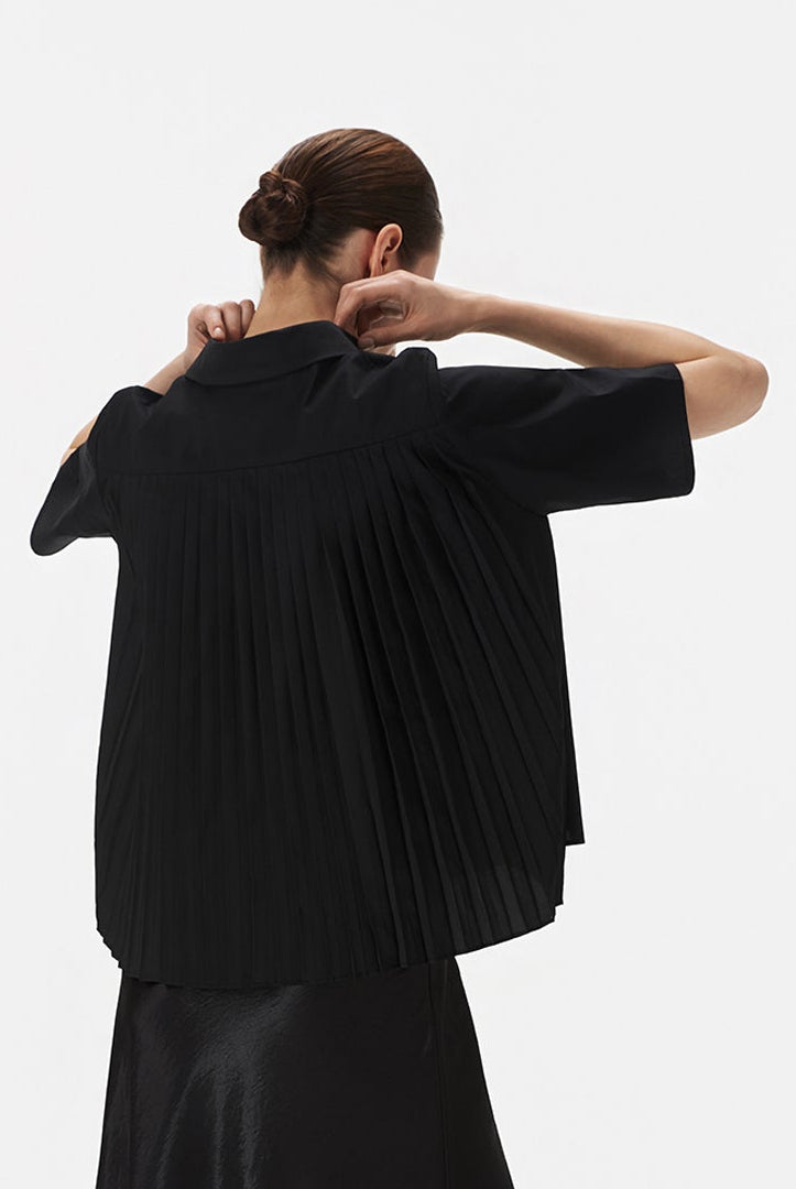 Boxy Shirt With Pleated Back Panel