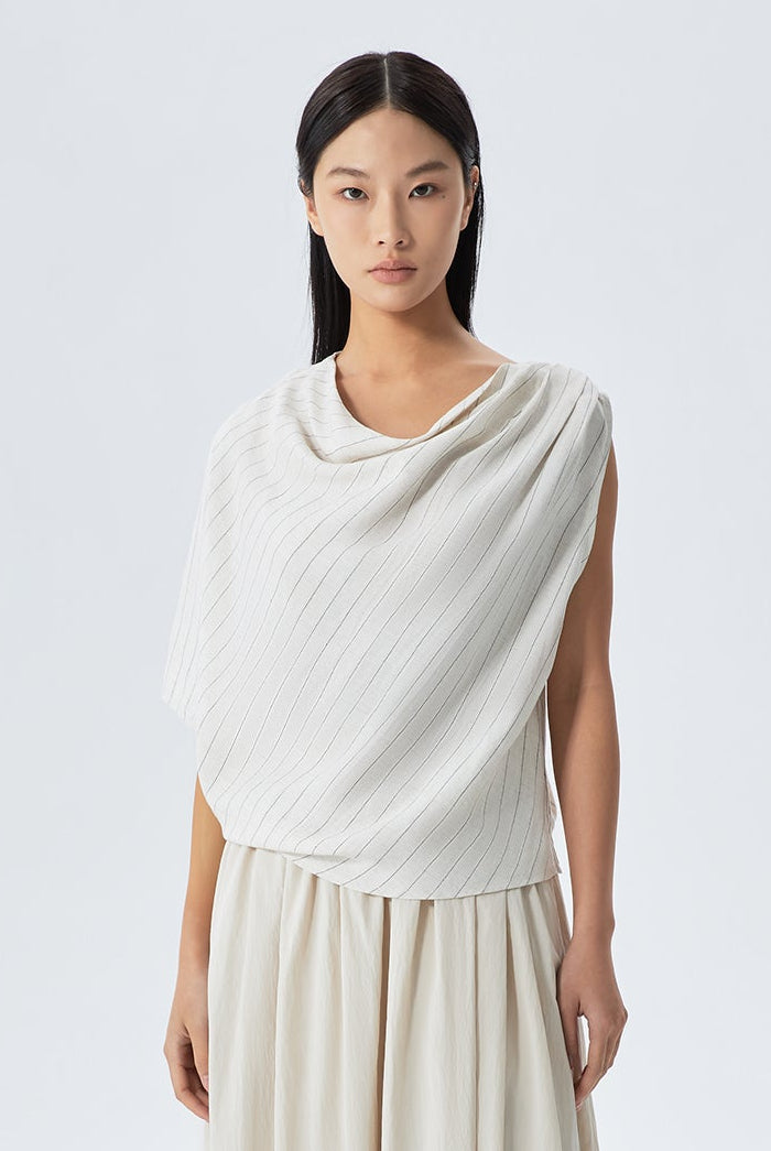 Fia Asymmetric Sleeve Linen Top