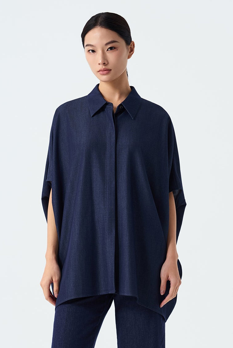 Valerie Boxy Chambrey Collar shirt