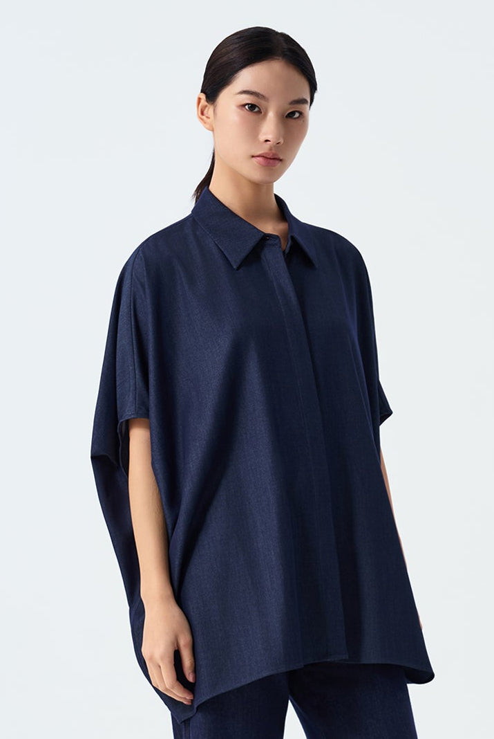 Valerie Boxy Chambrey Collar shirt