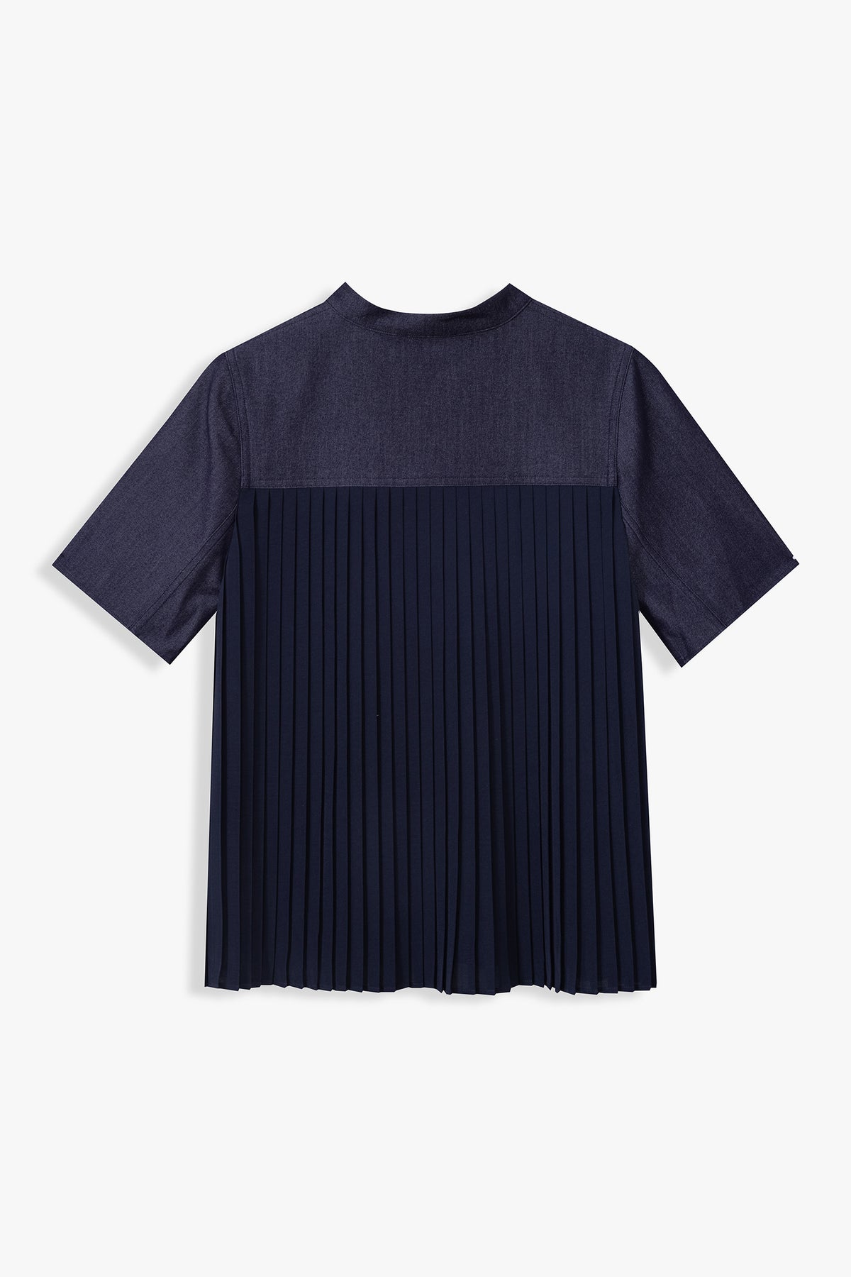 Molly Pleated Front-Button Blouse