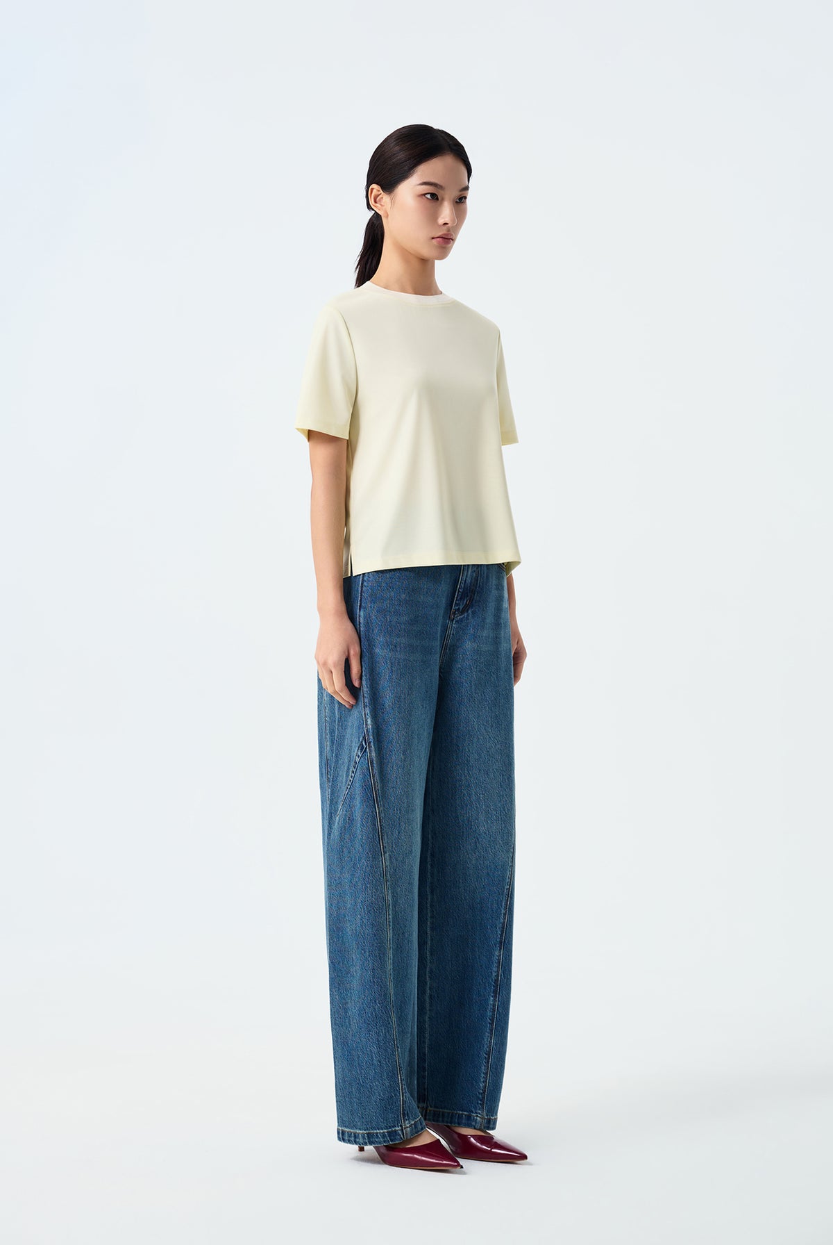 Kelly Ribbed Contrast Collar Top