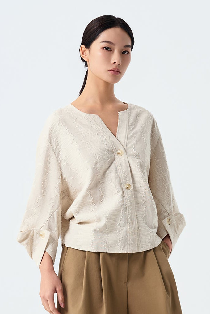 Riley Bubble Raglan Sleeve Top