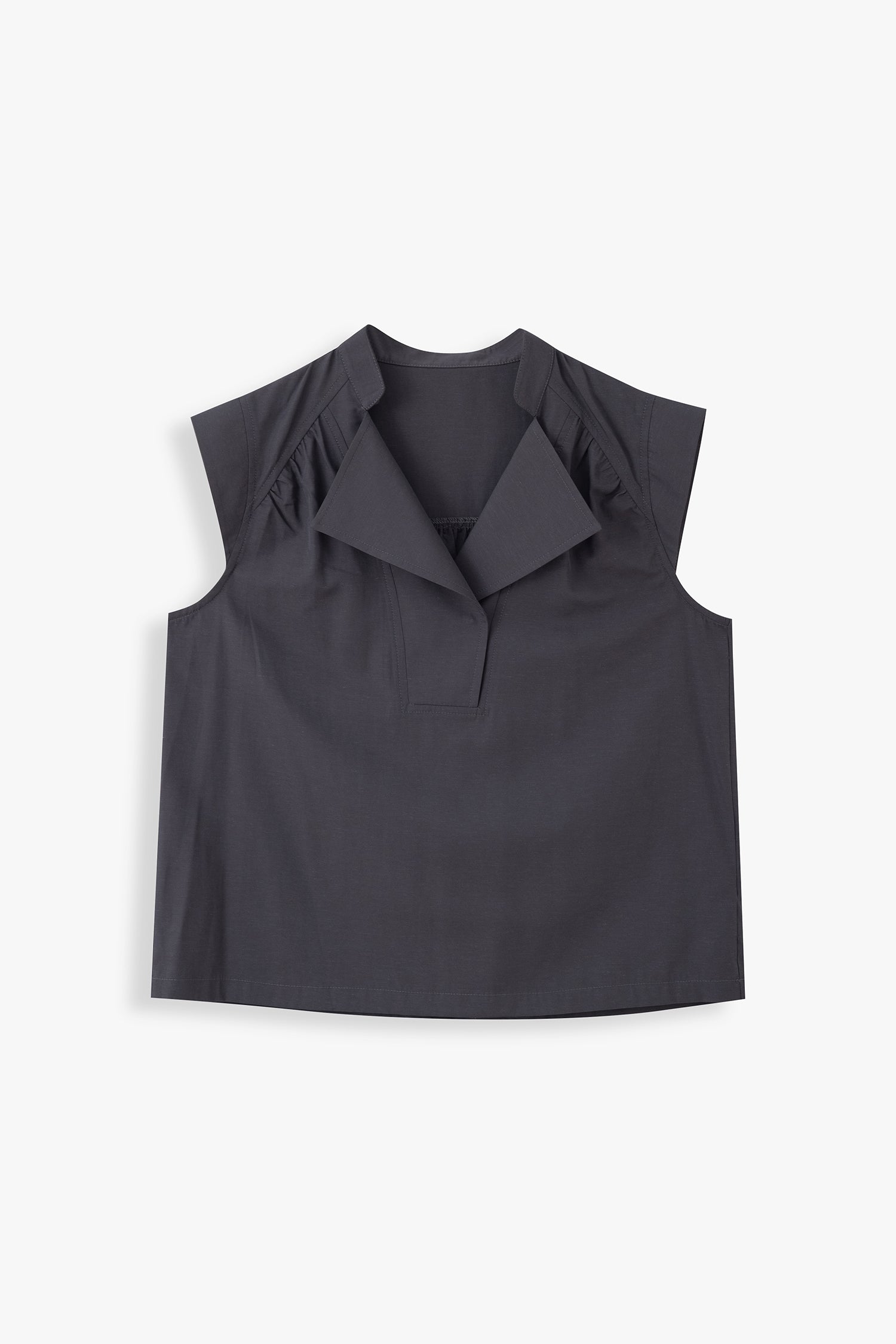 Sleeveless Lapel Top