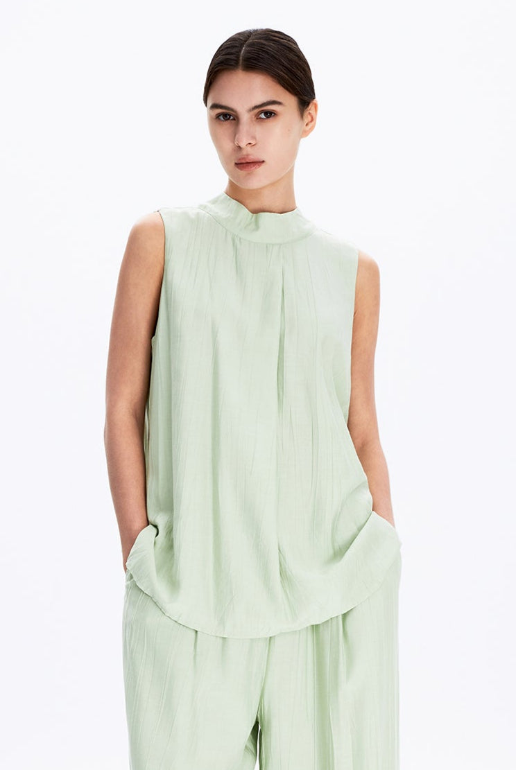 High-Neck Sleeveless Top
