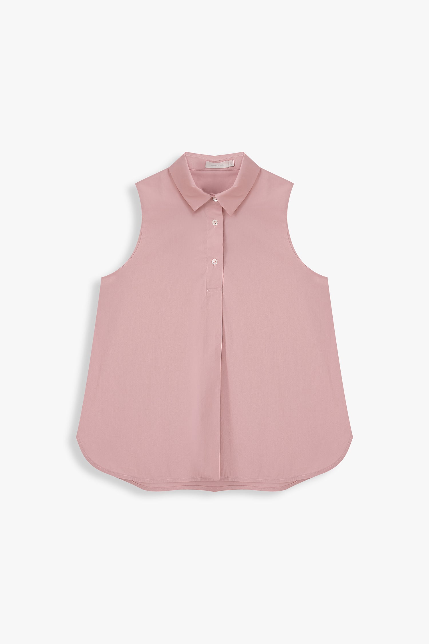 Sleeveless Collared Placket Shirt