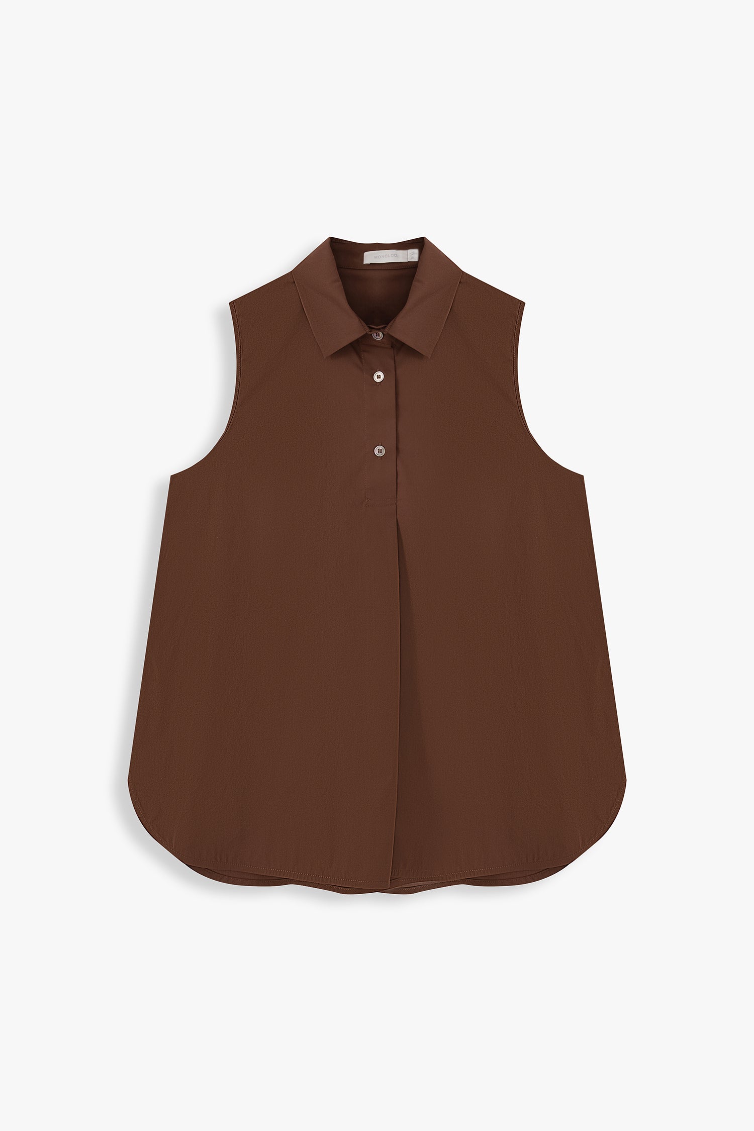 Sleeveless Collared Placket Shirt