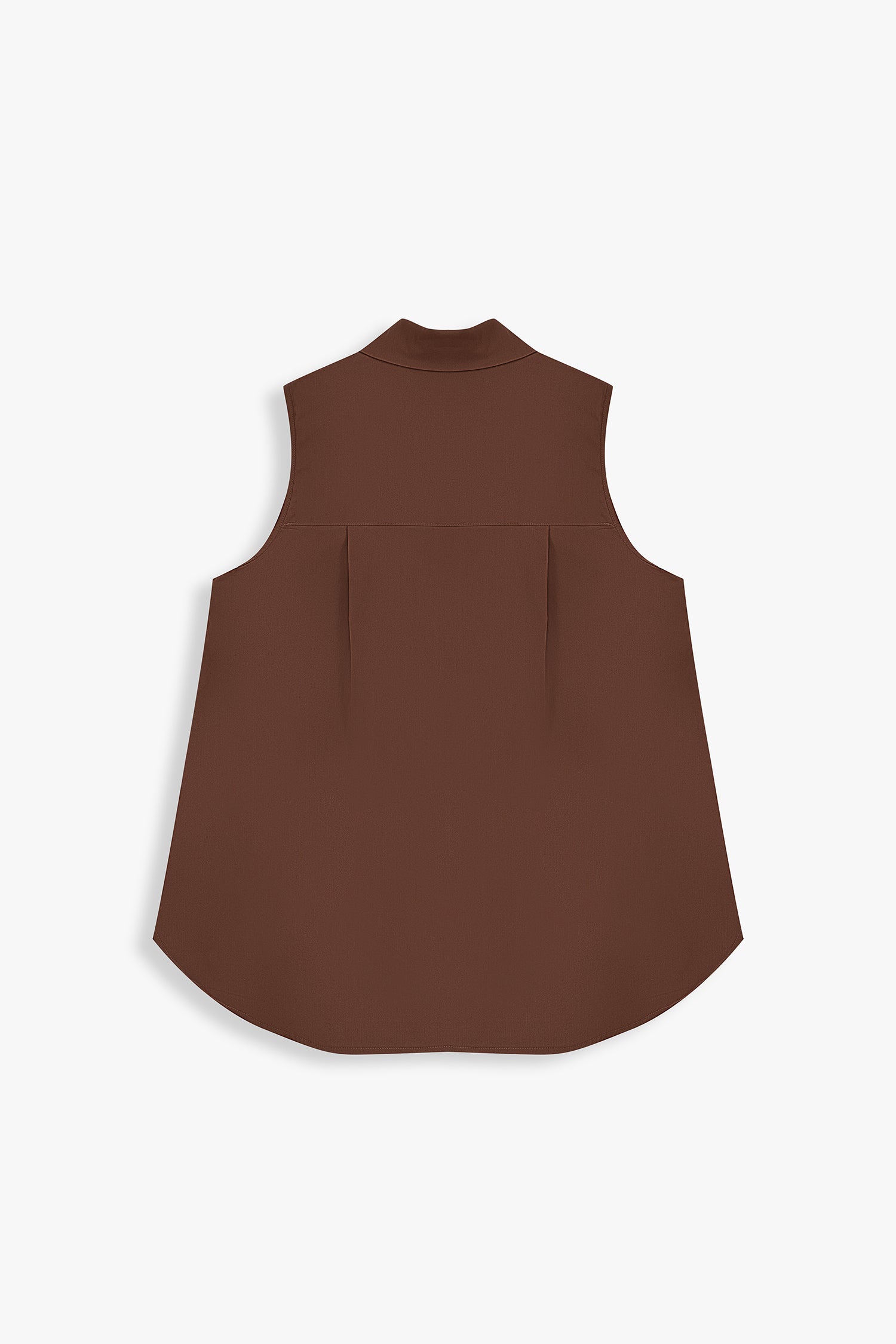 Sleeveless Collared Placket Shirt