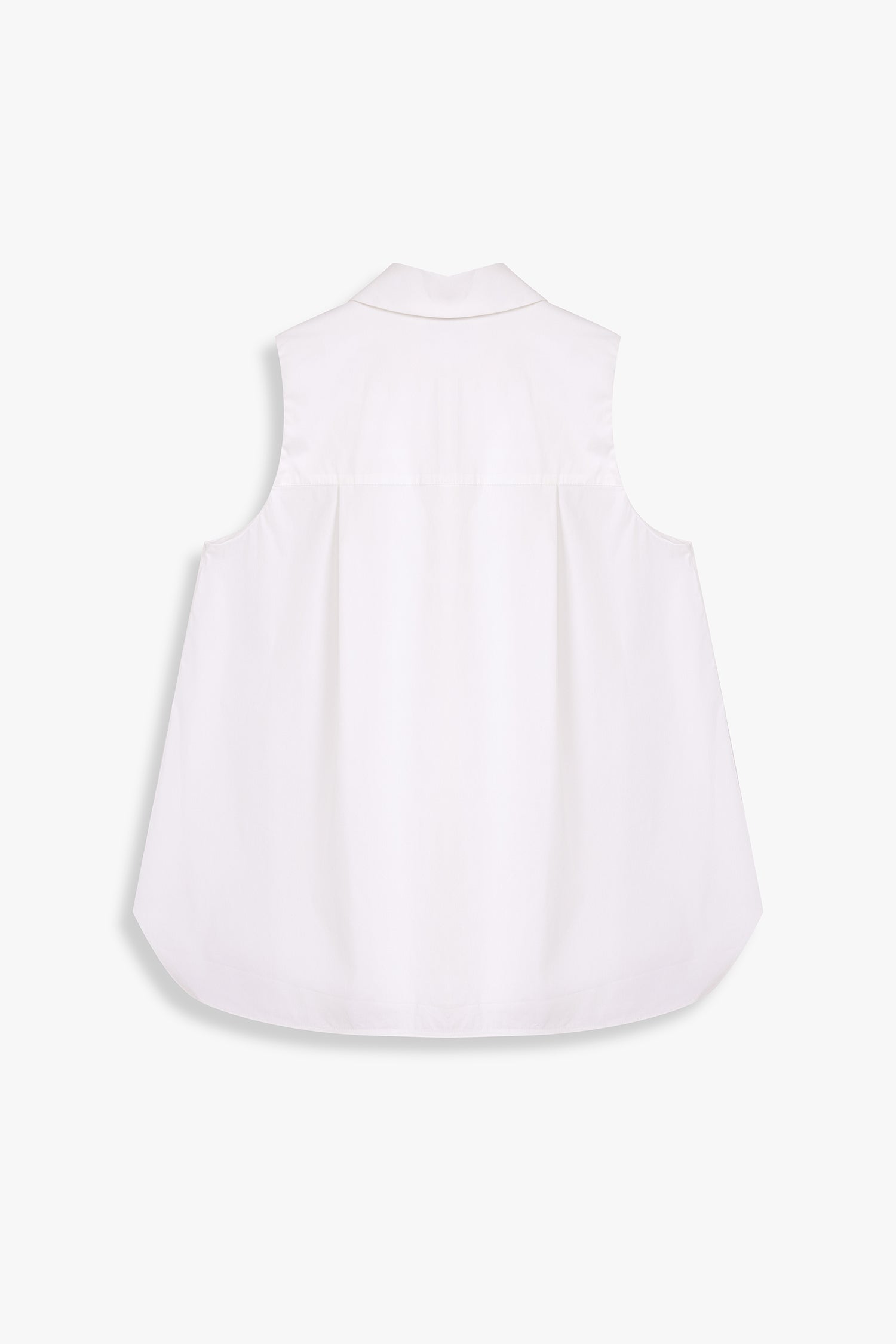 Sleeveless Collared Placket Shirt