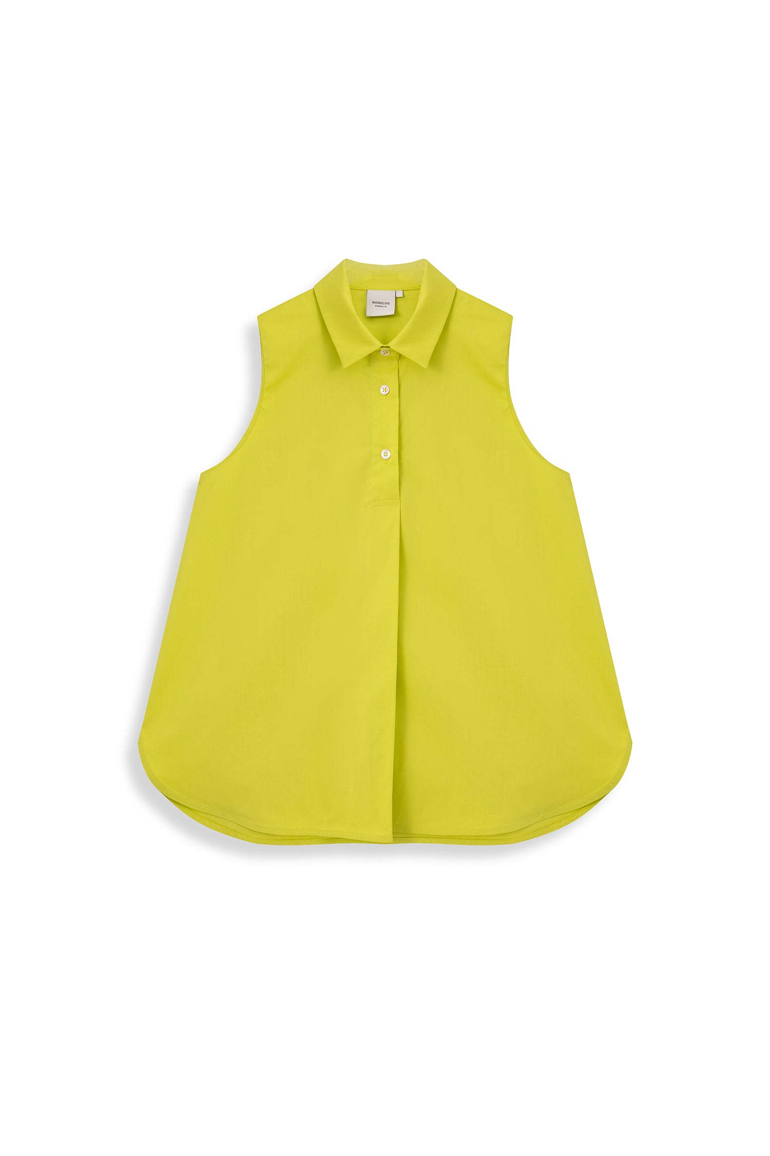 Sleeveless Collared Placket Shirt