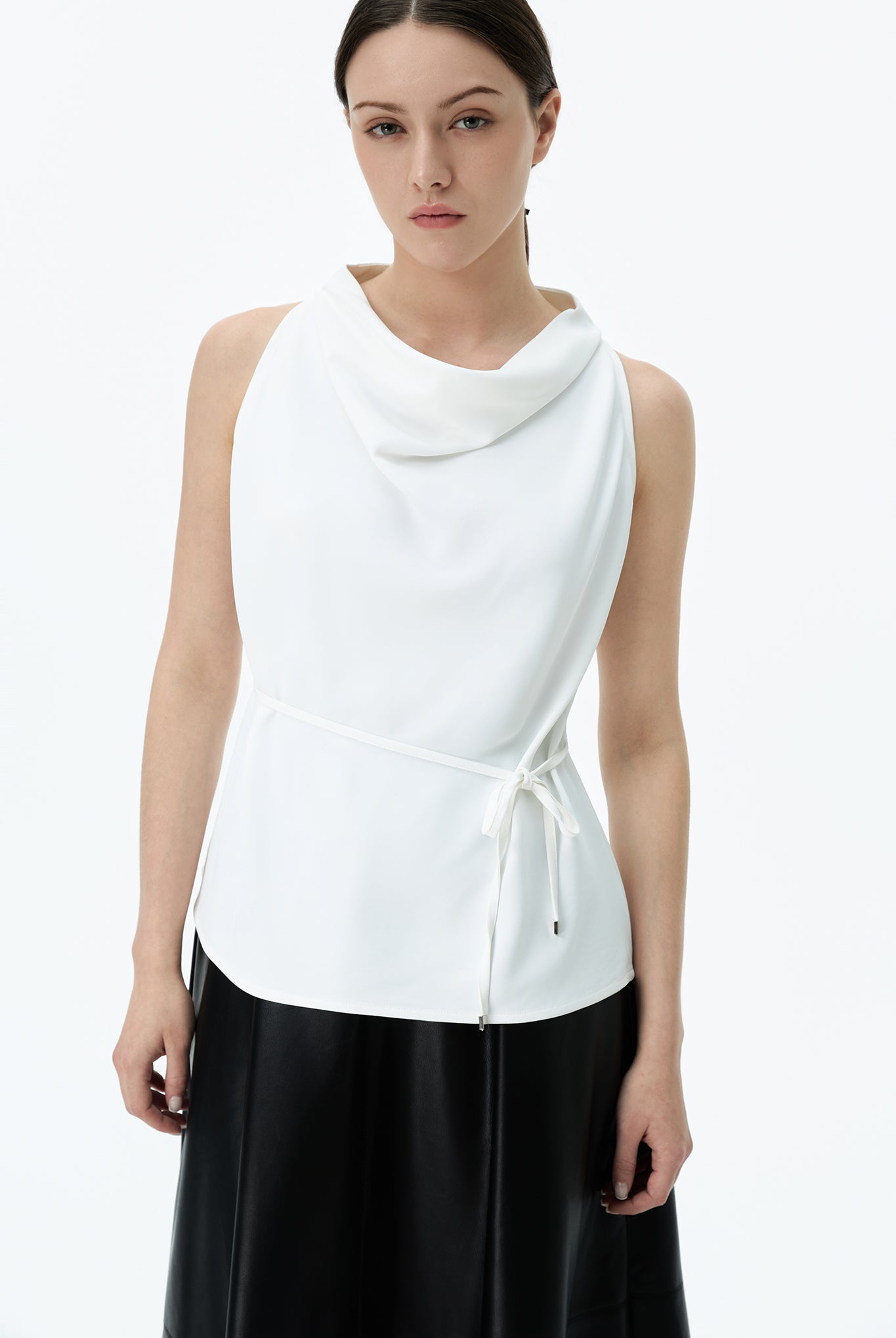 Mock Neck Blouson Top