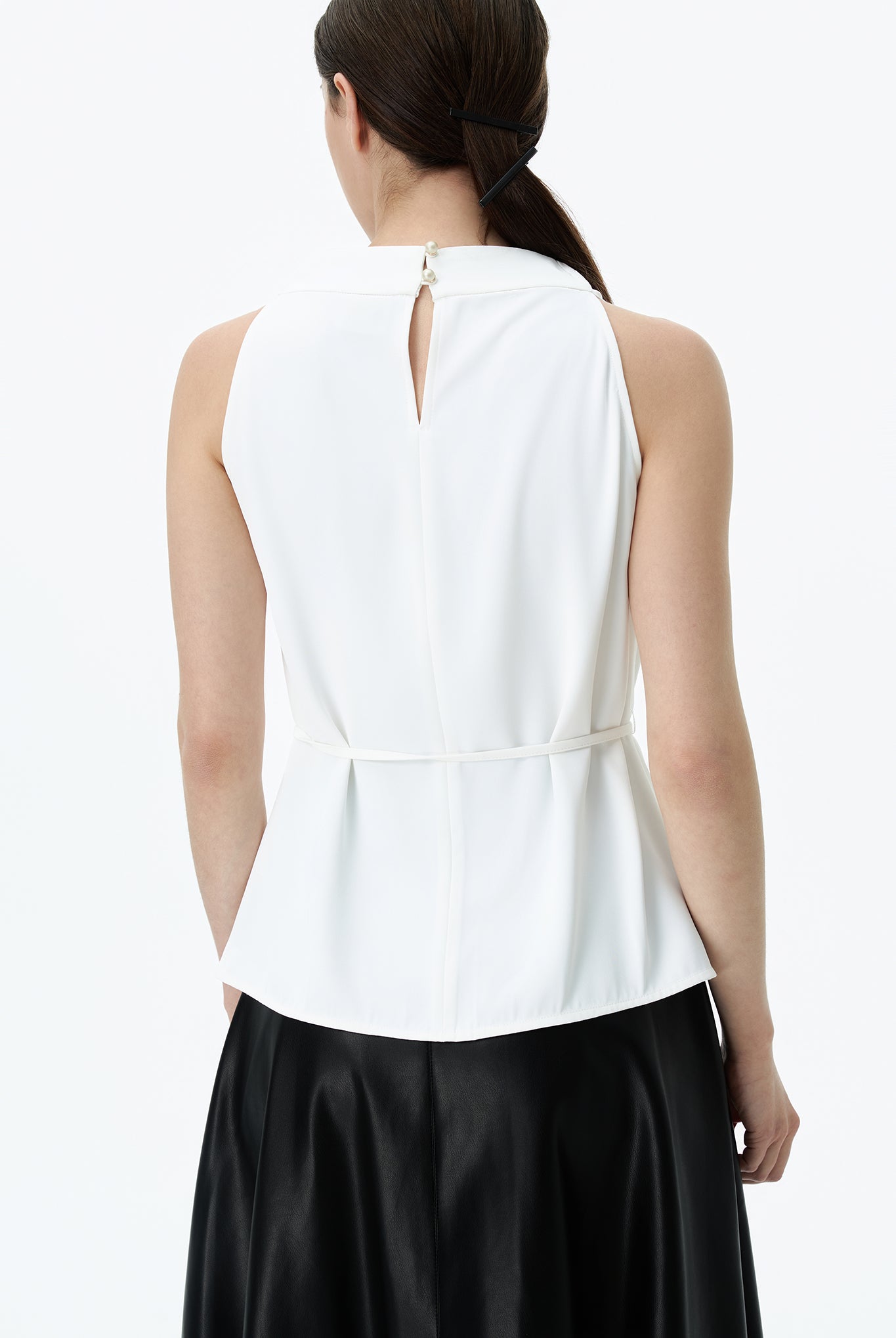 Mock Neck Blouson Top