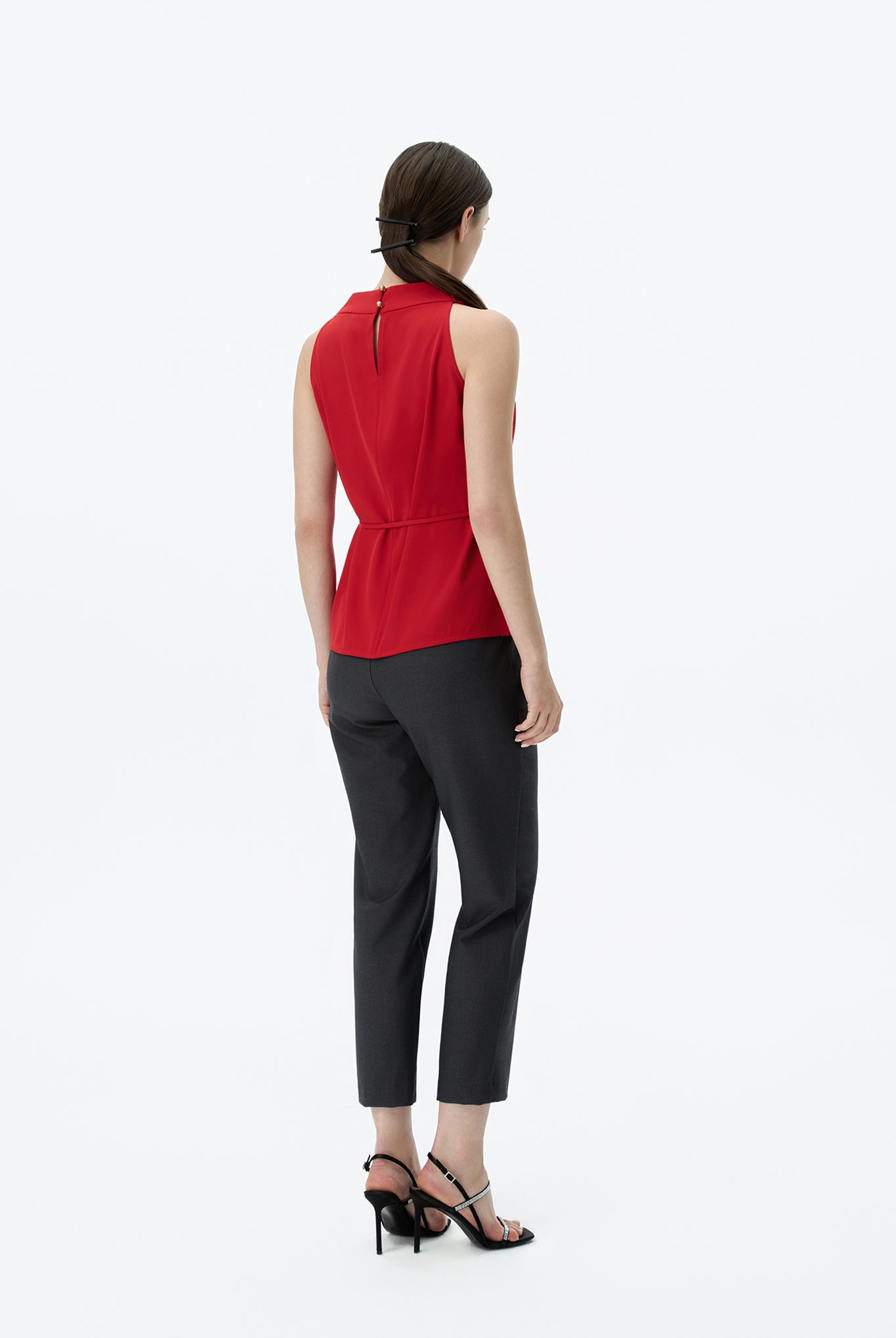 Mock Neck Blouson Top