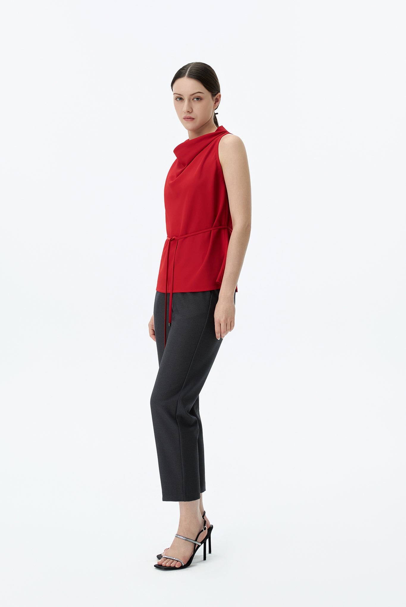 Mock Neck Blouson Top