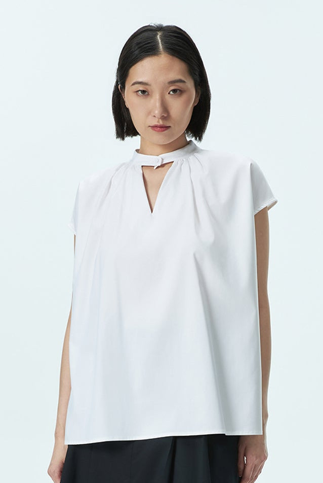 Boxy Gathered Neck Top