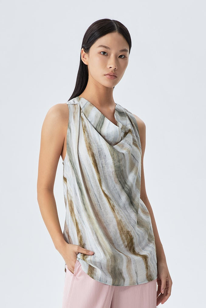 Hani Cowl Neck Printed Top