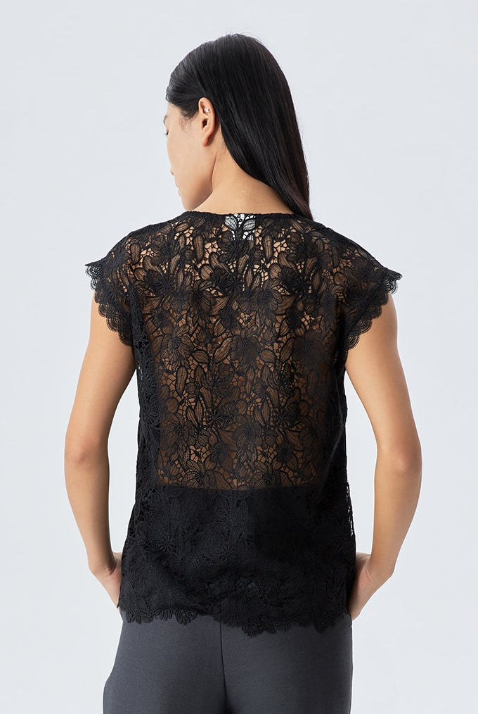 Cara Fine Lace Front Top