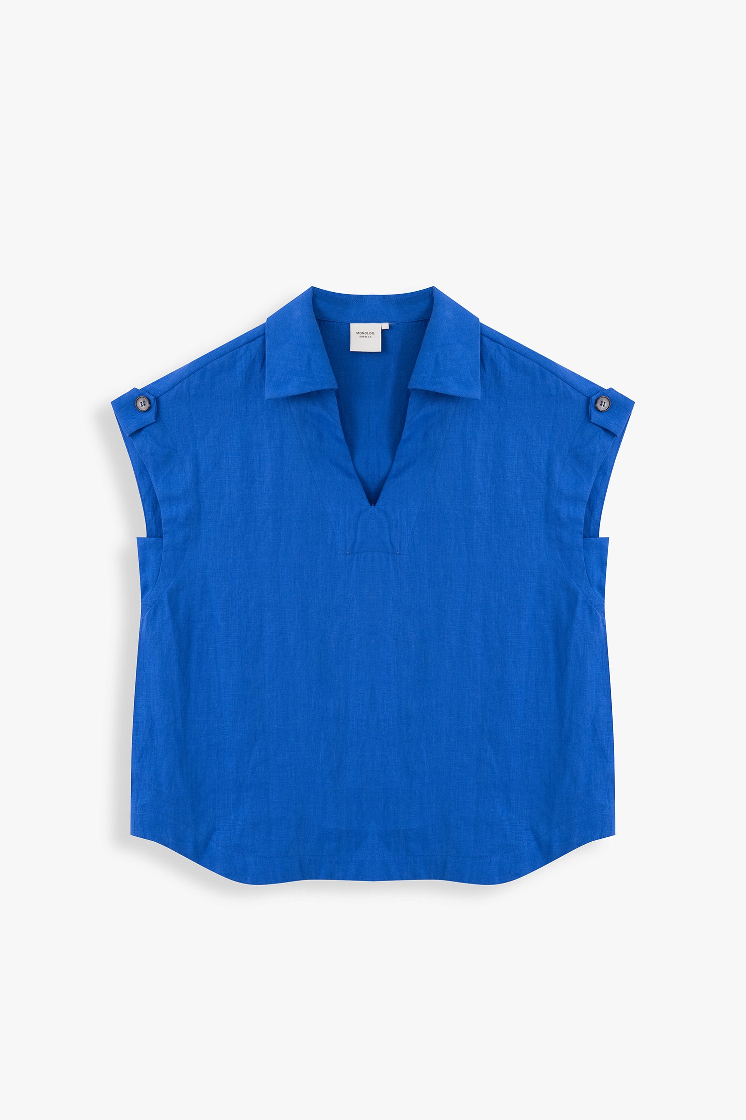 Millie Linen Sleeveless Collar Shirt