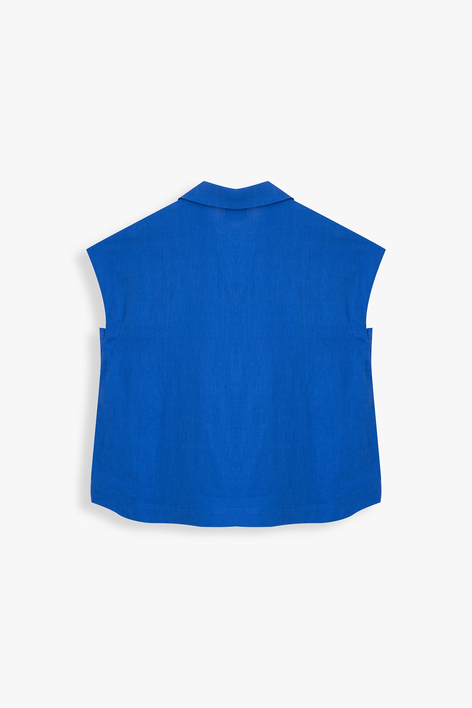 Millie Linen Sleeveless Collar Shirt