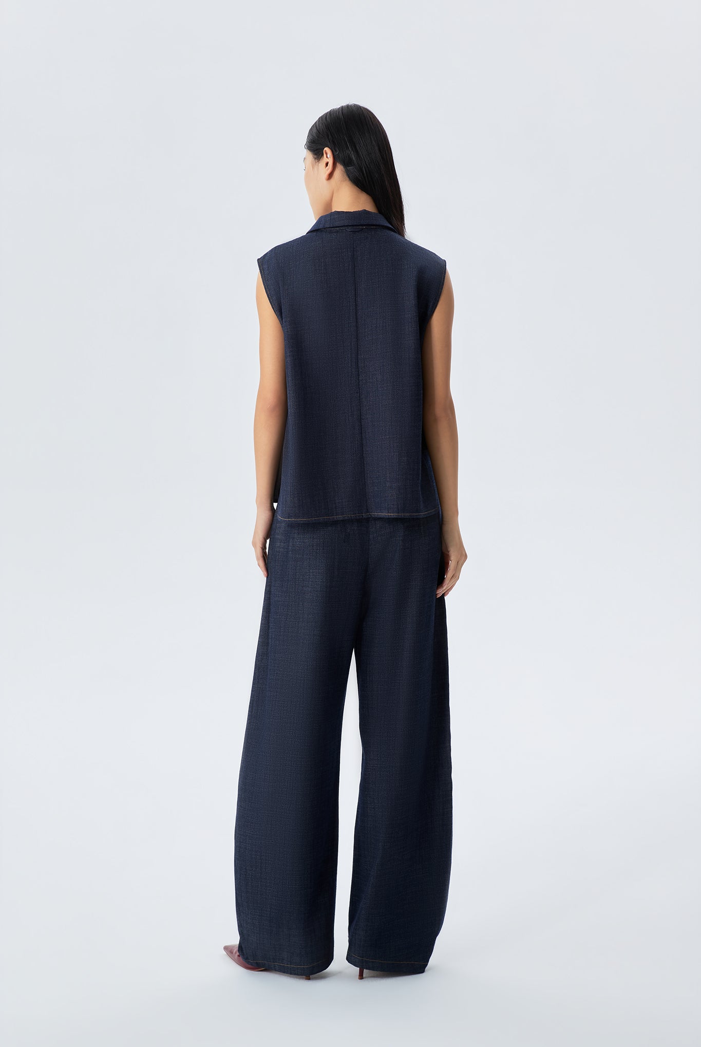 Hazel Denim Sleeveless Shirt