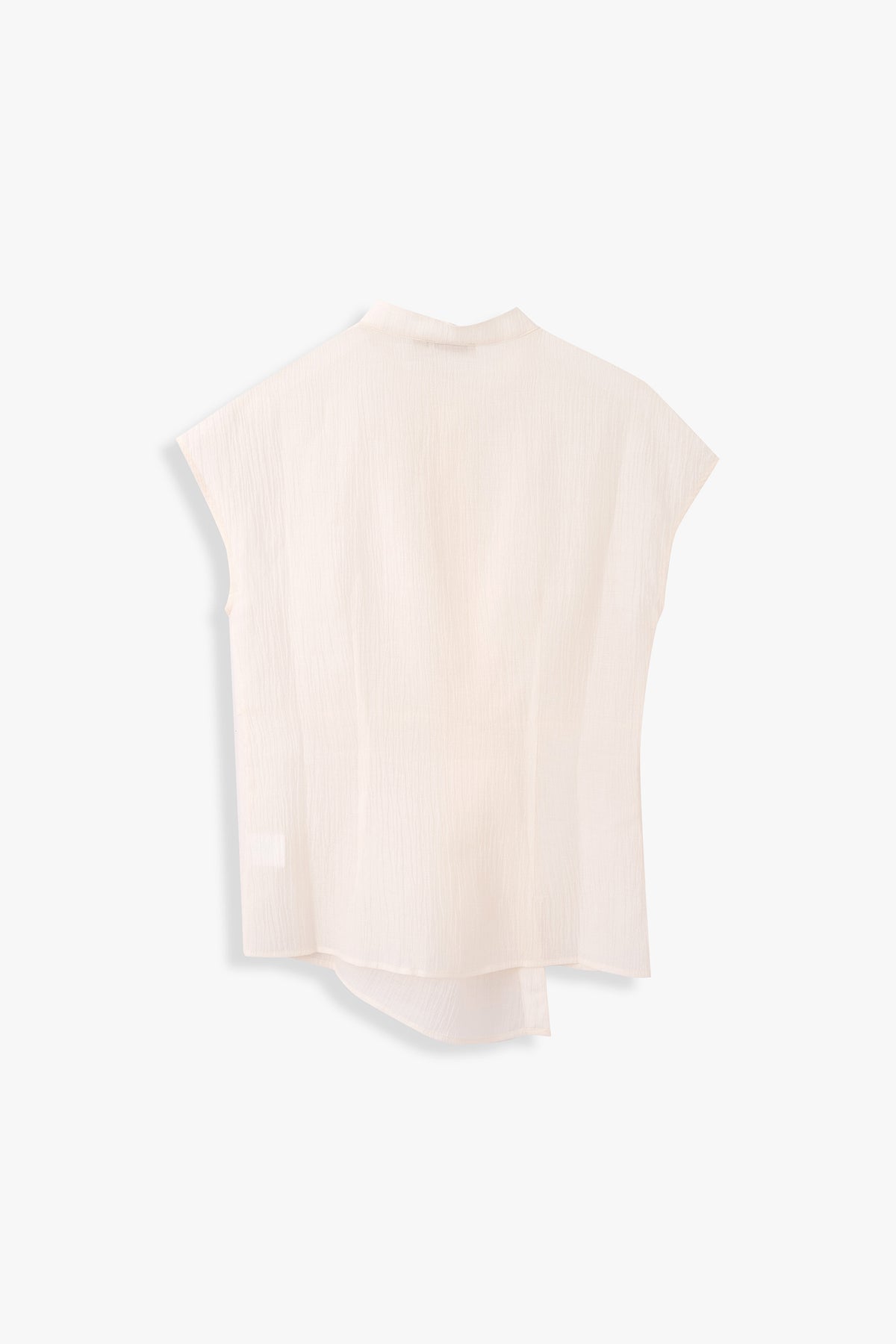 Olive Mandarin Collar Twist Top