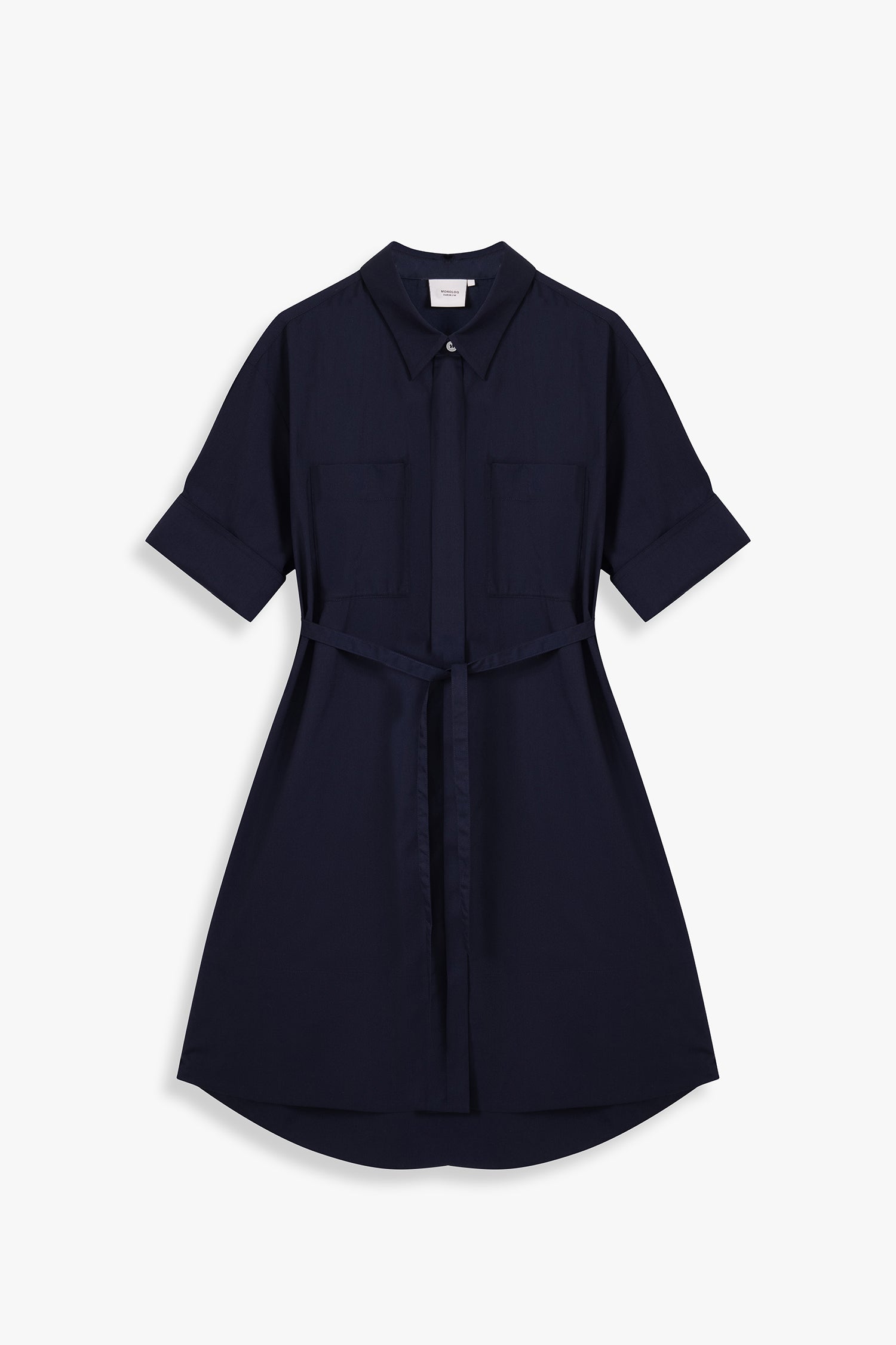 Short Sleeve Shirt Dress With Pockets