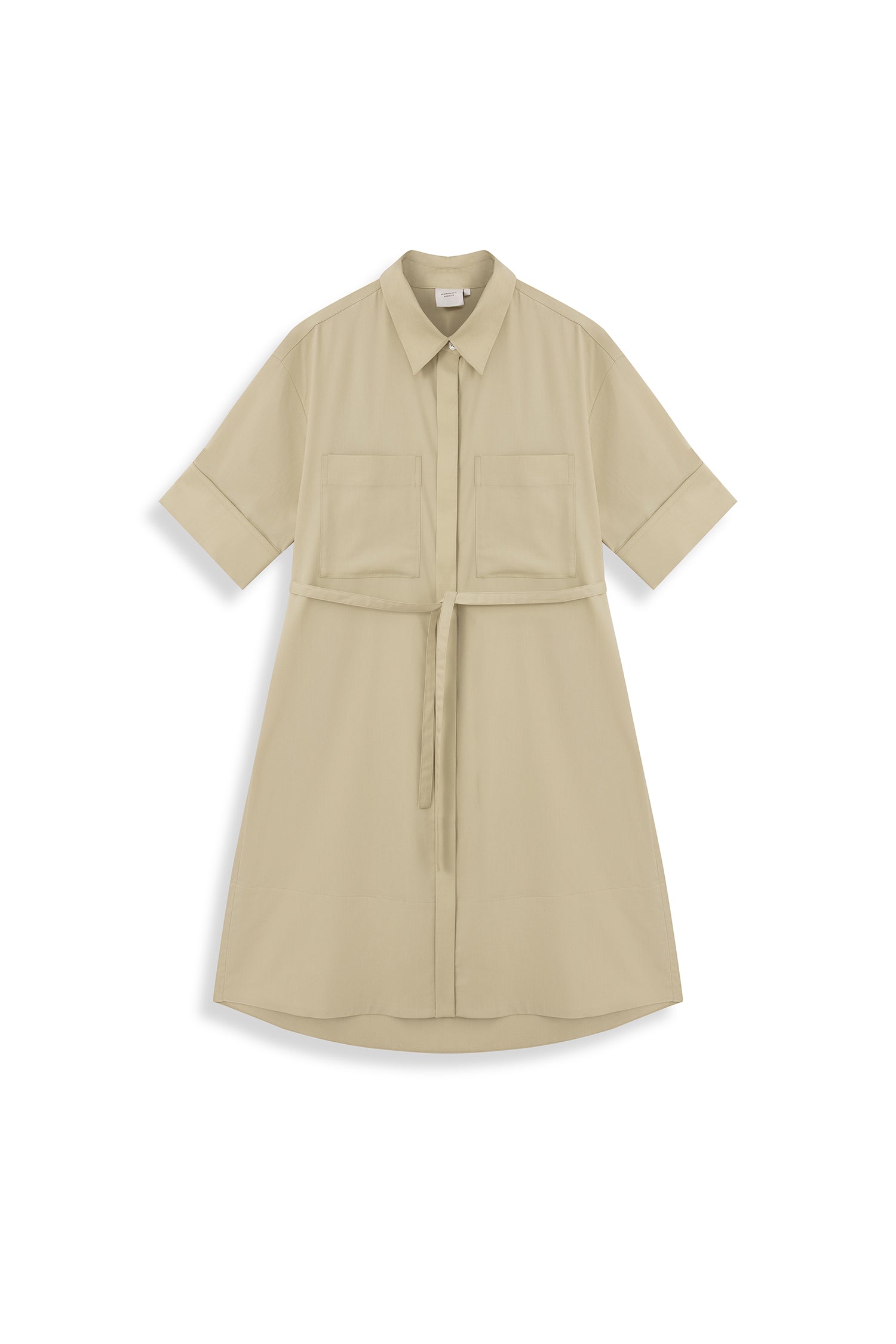 Short Sleeve Shirt Dress With Pockets