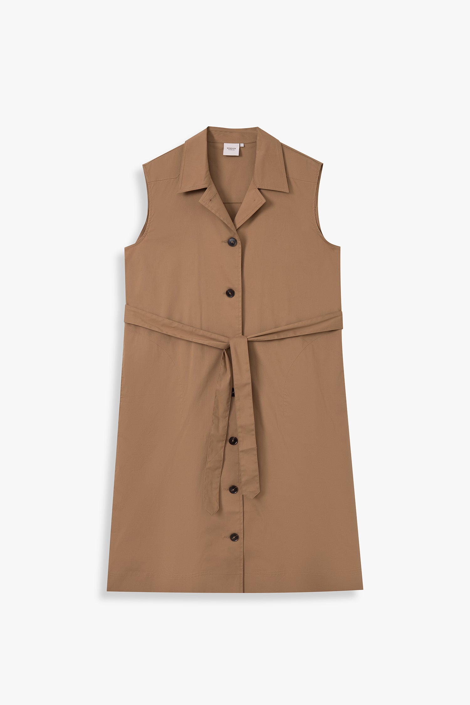 Sleeveless Belted Trench Dress