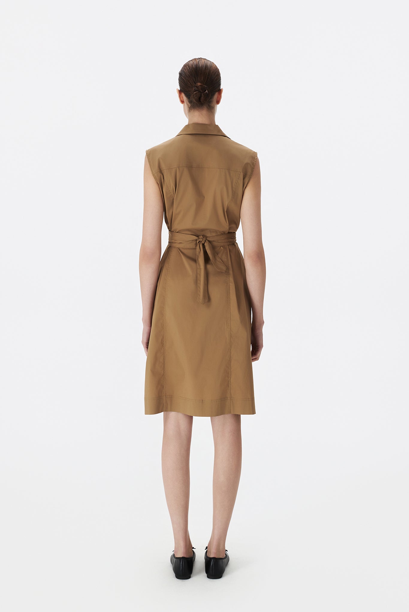 Sleeveless Belted Trench Dress