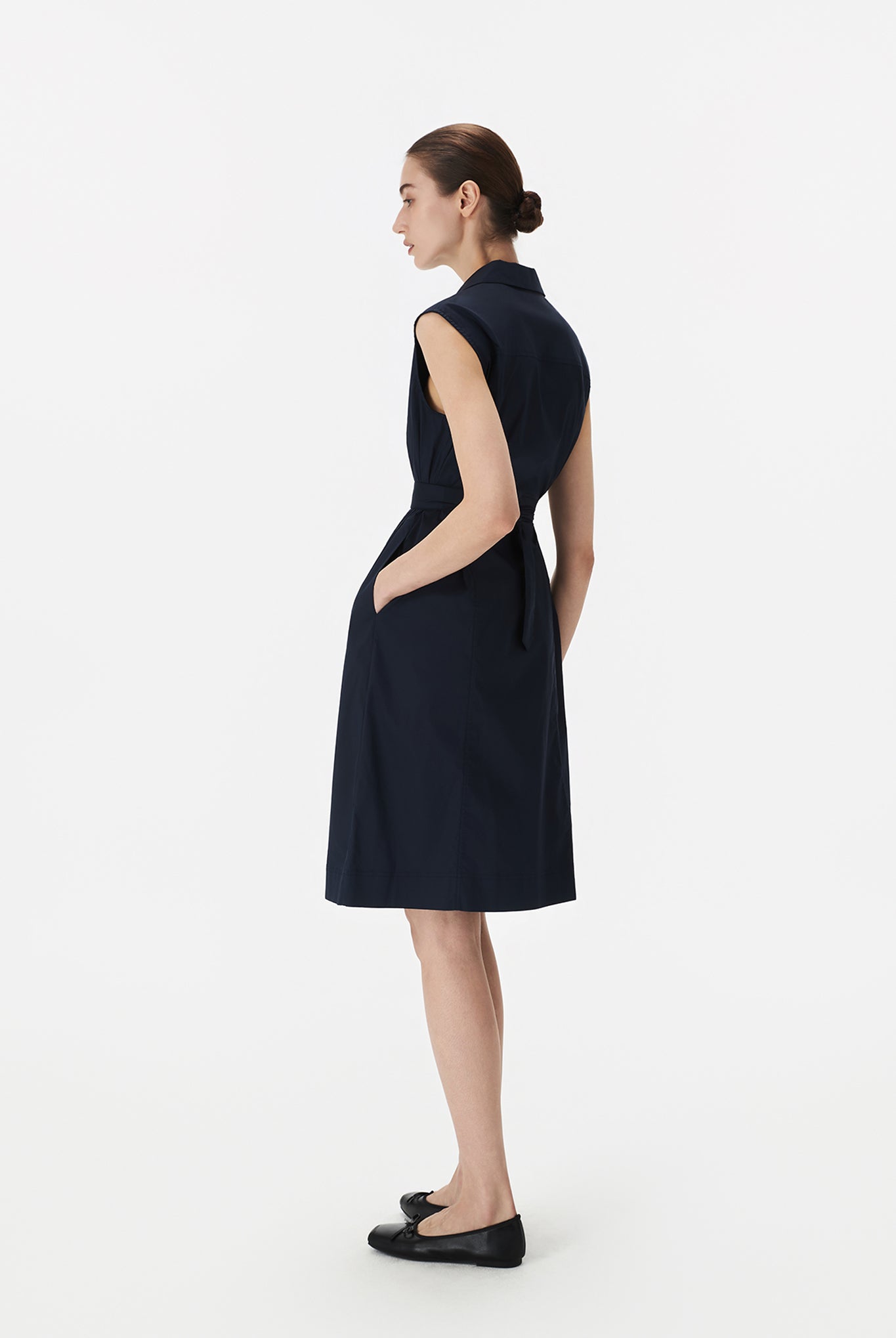 Sleeveless Belted Trench Dress
