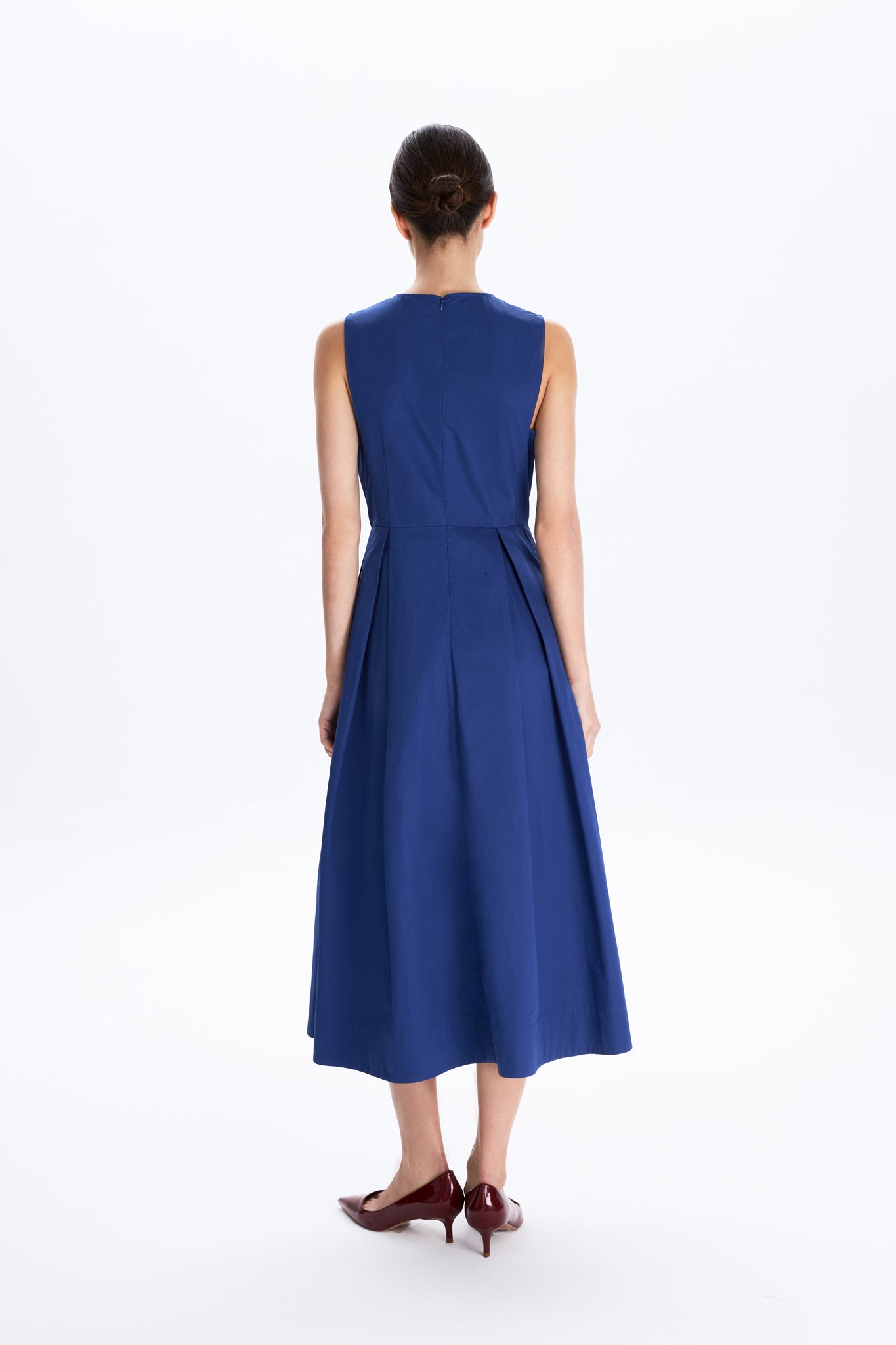 Pleated Front Fit & Flare Dress