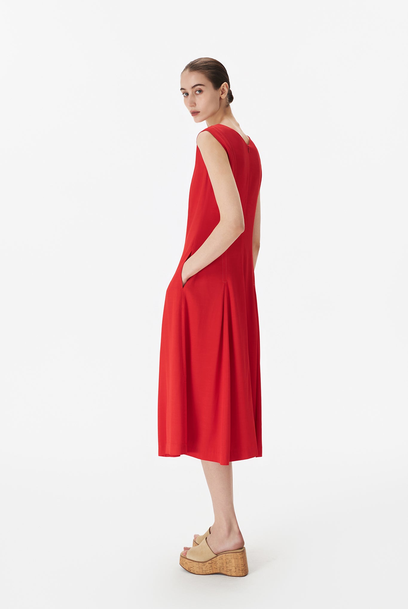 V-Neck Midi Dress