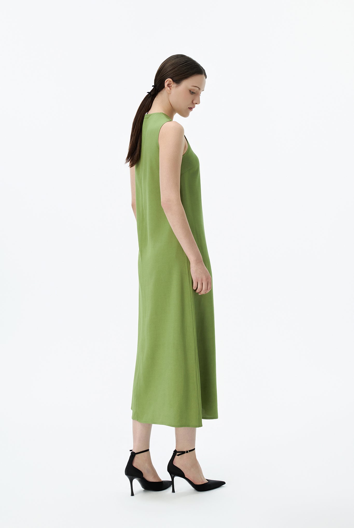 Round Neck Long Shift Dress