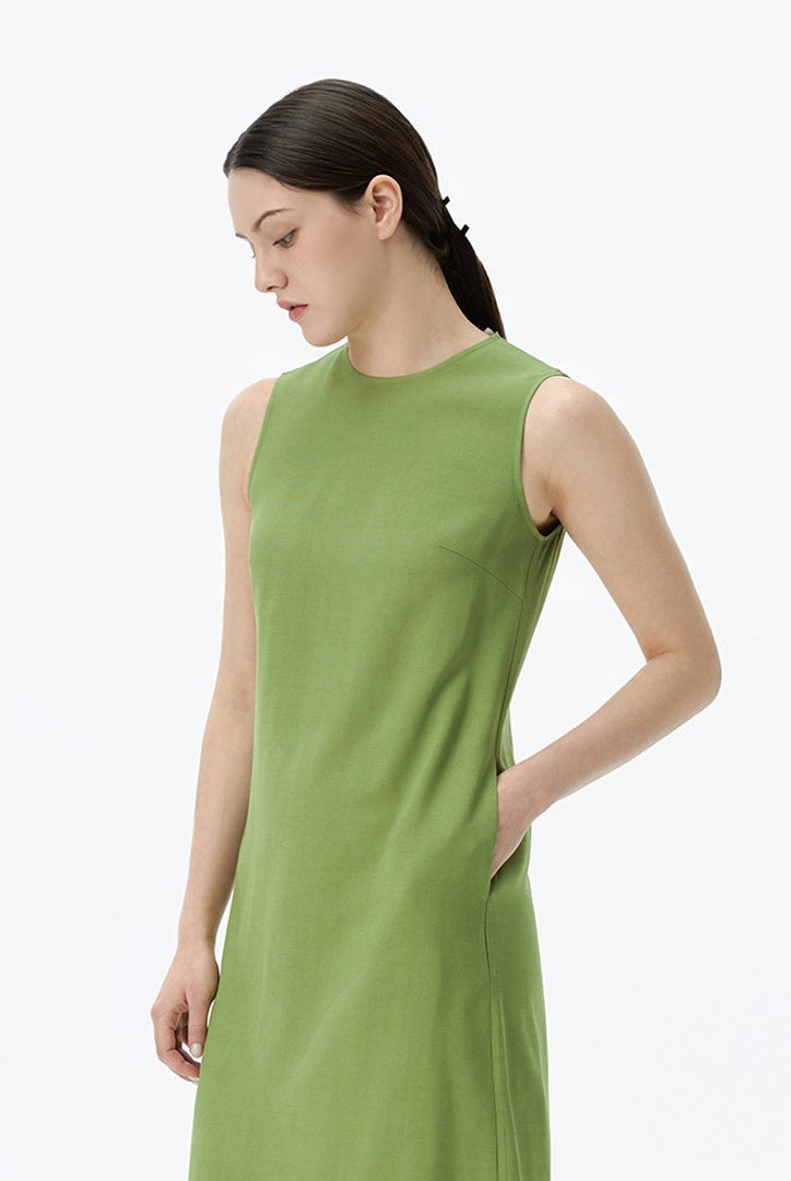 Round Neck Long Shift Dress