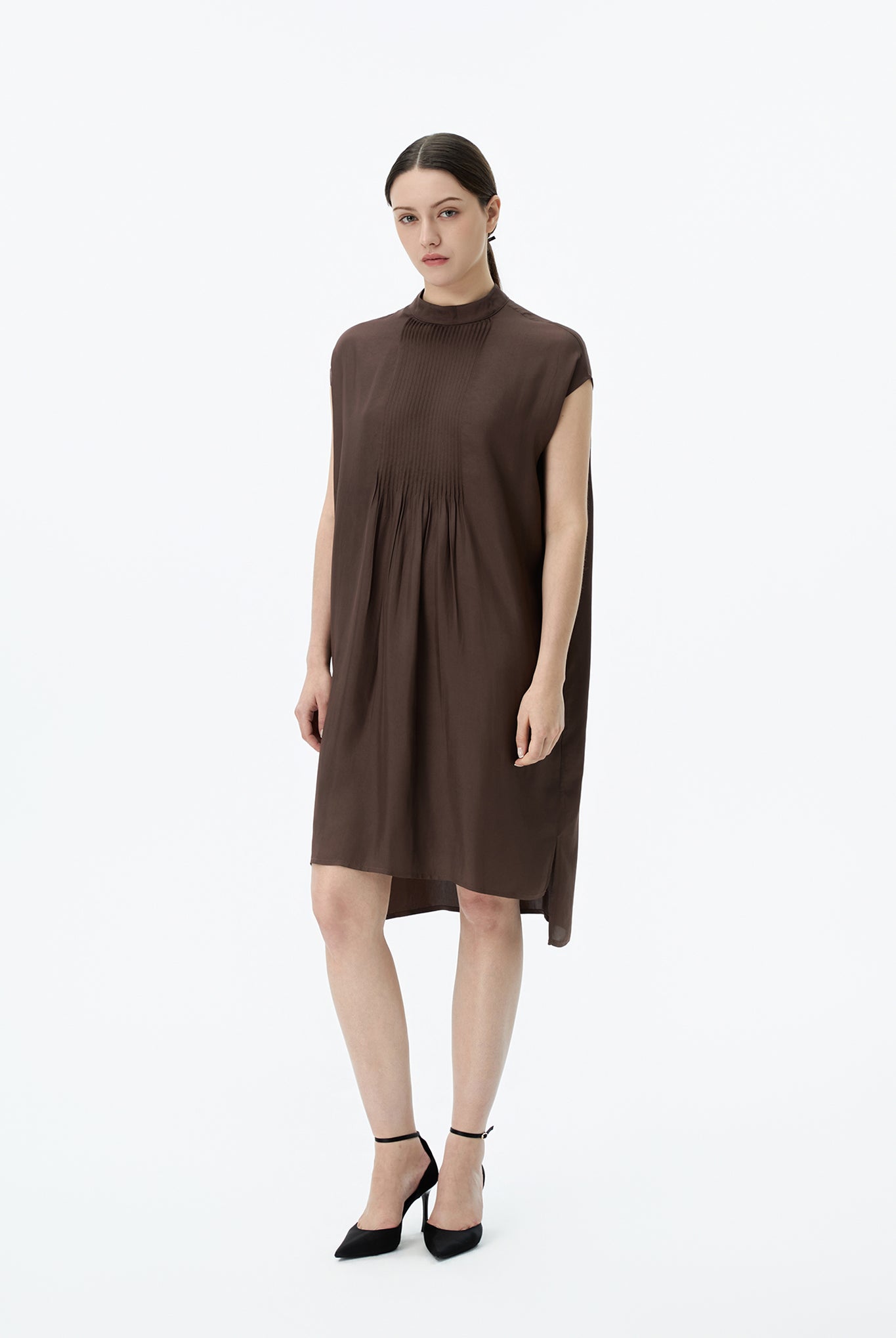 Boxy Pintuck Dress
