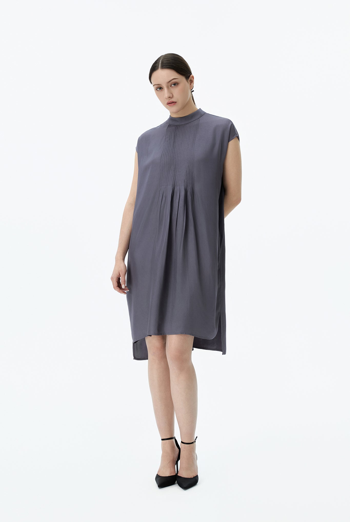 Boxy Pintuck Dress