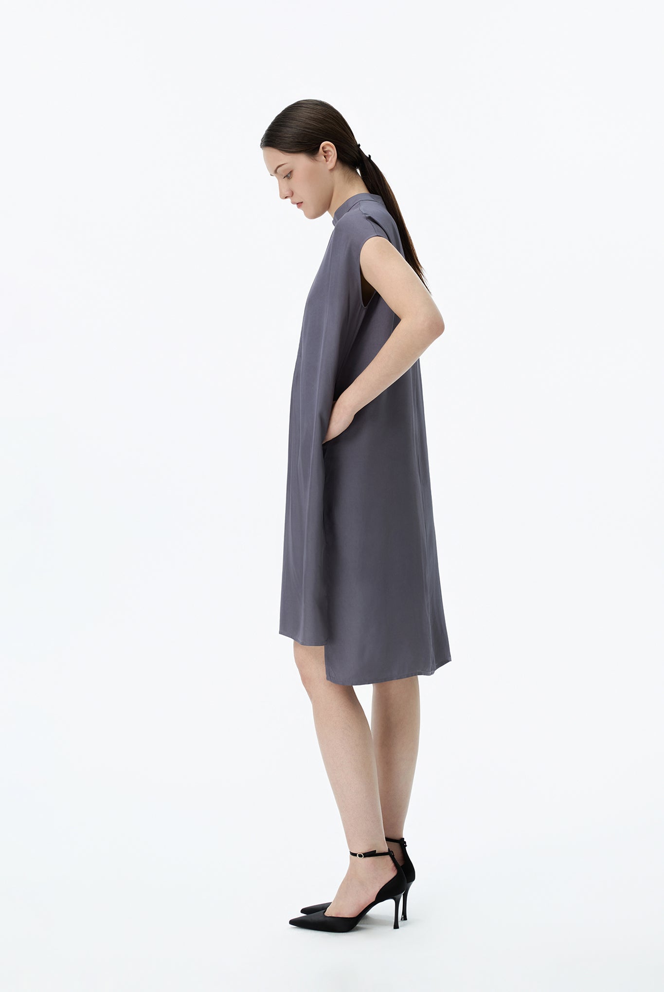 Boxy Pintuck Dress