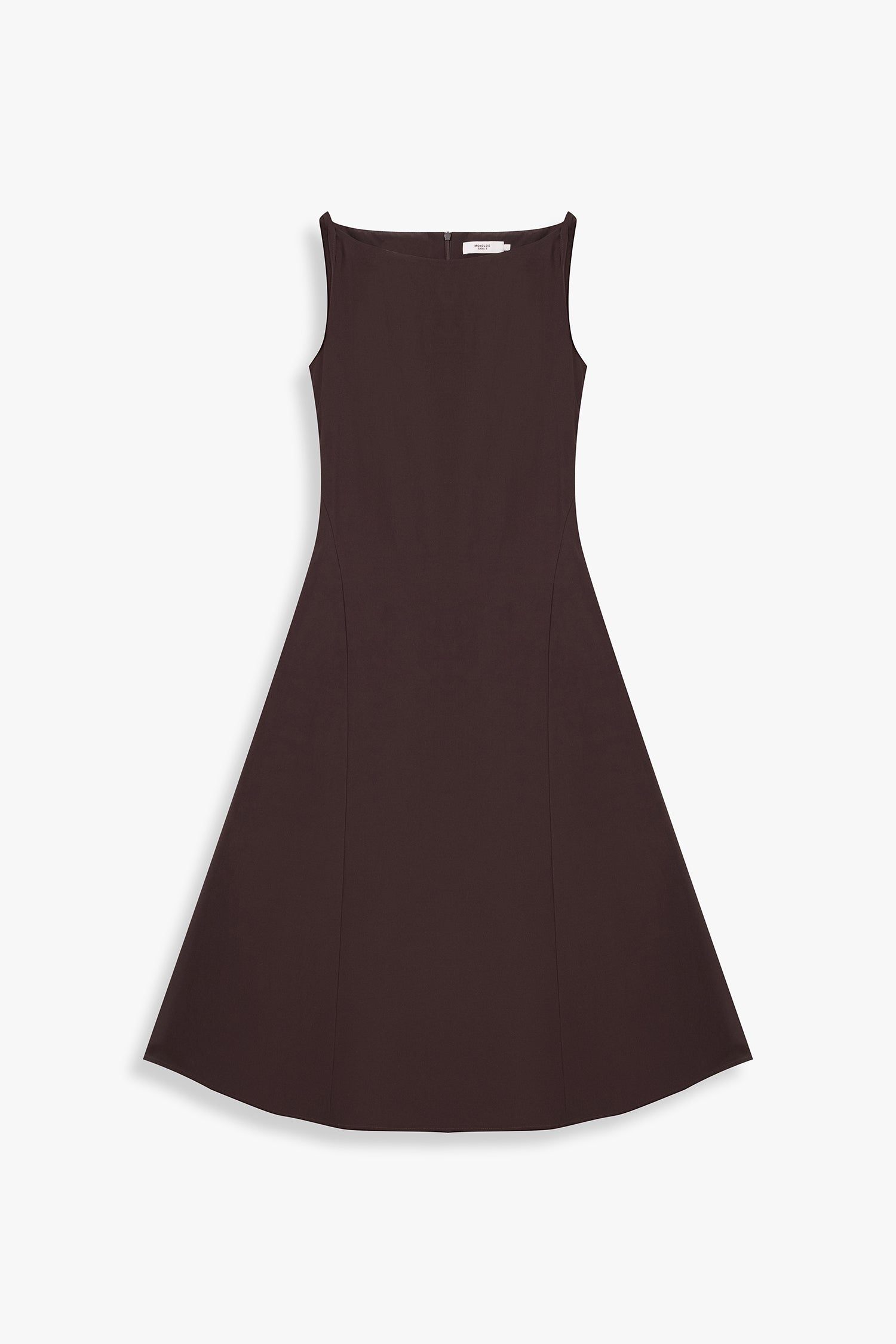 Boat Neck A Line Midi Dress