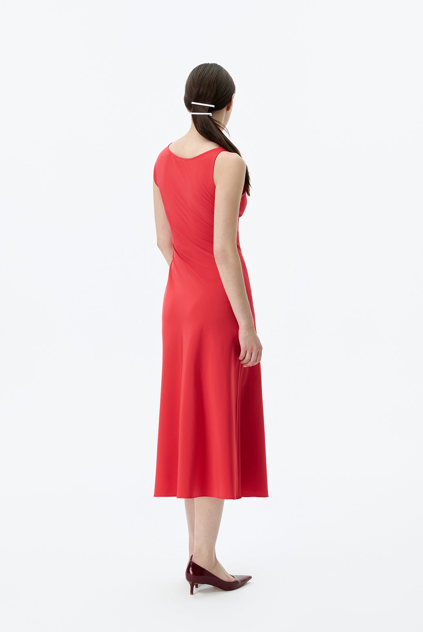 Cowl Neck Dress with Asymmetric Shoulder