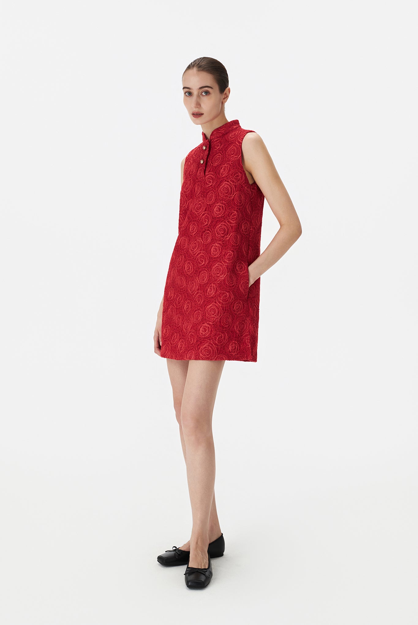 Fully Lined High Neck Dress