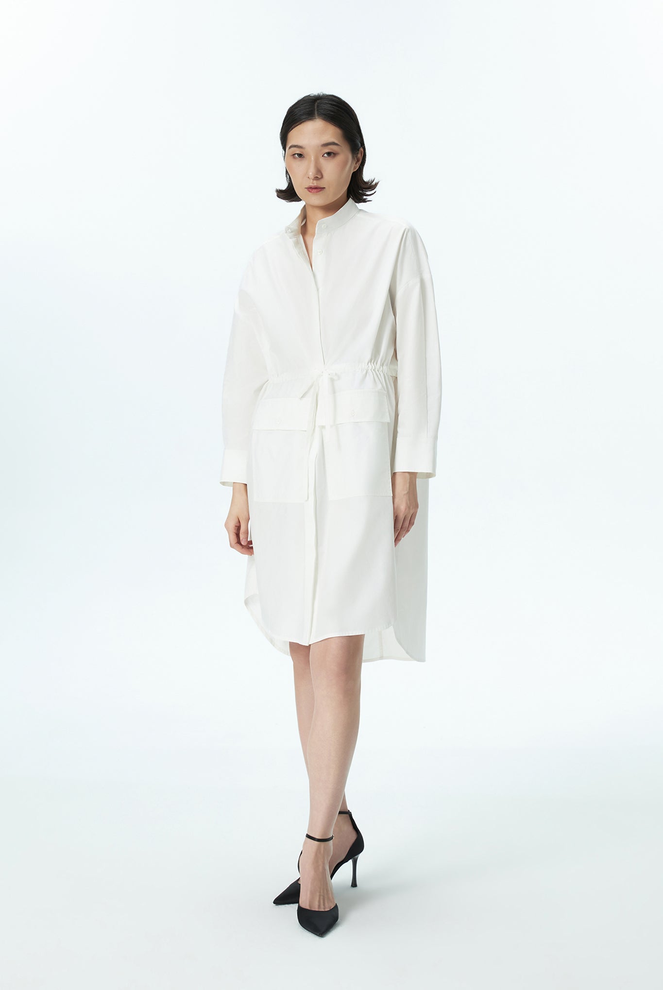 Drawstring Shirt Dress