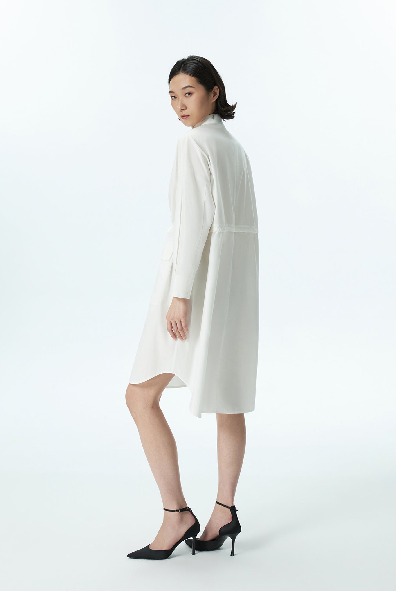 Drawstring Shirt Dress