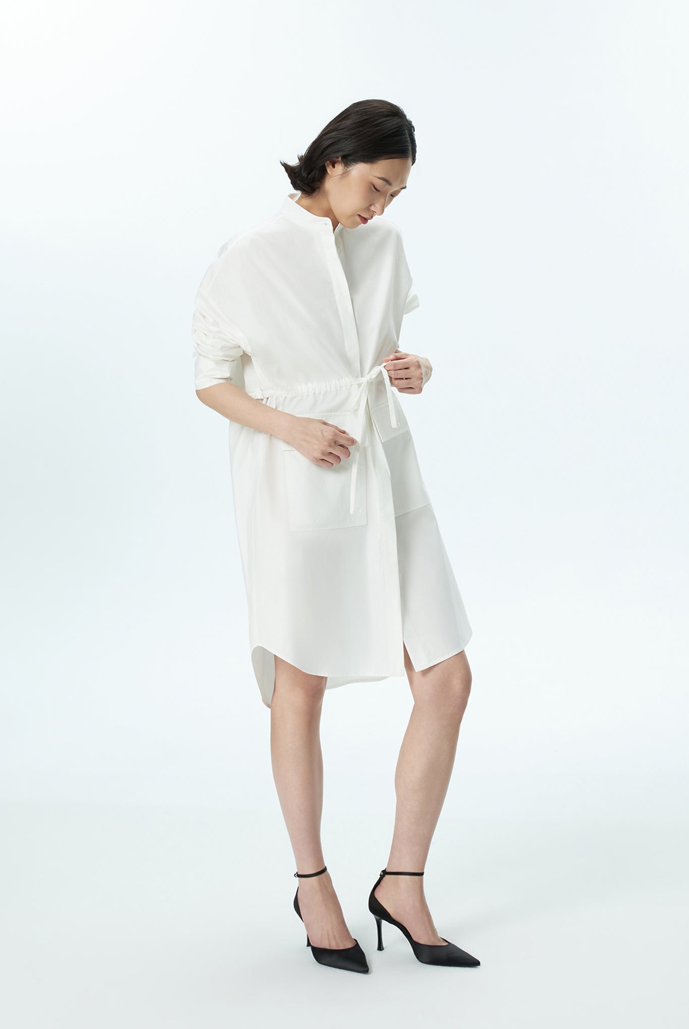 Drawstring Shirt Dress