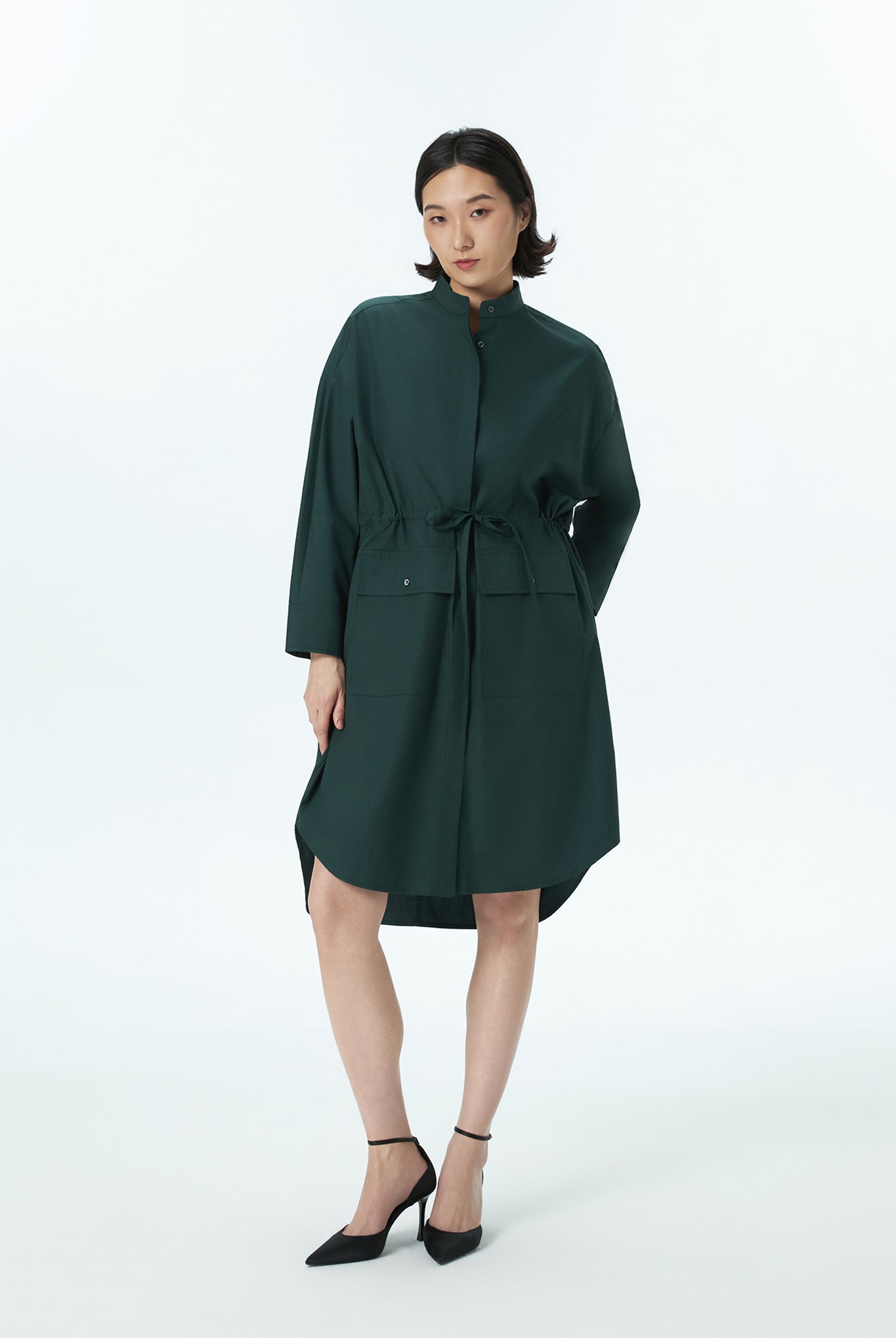 Drawstring Shirt Dress
