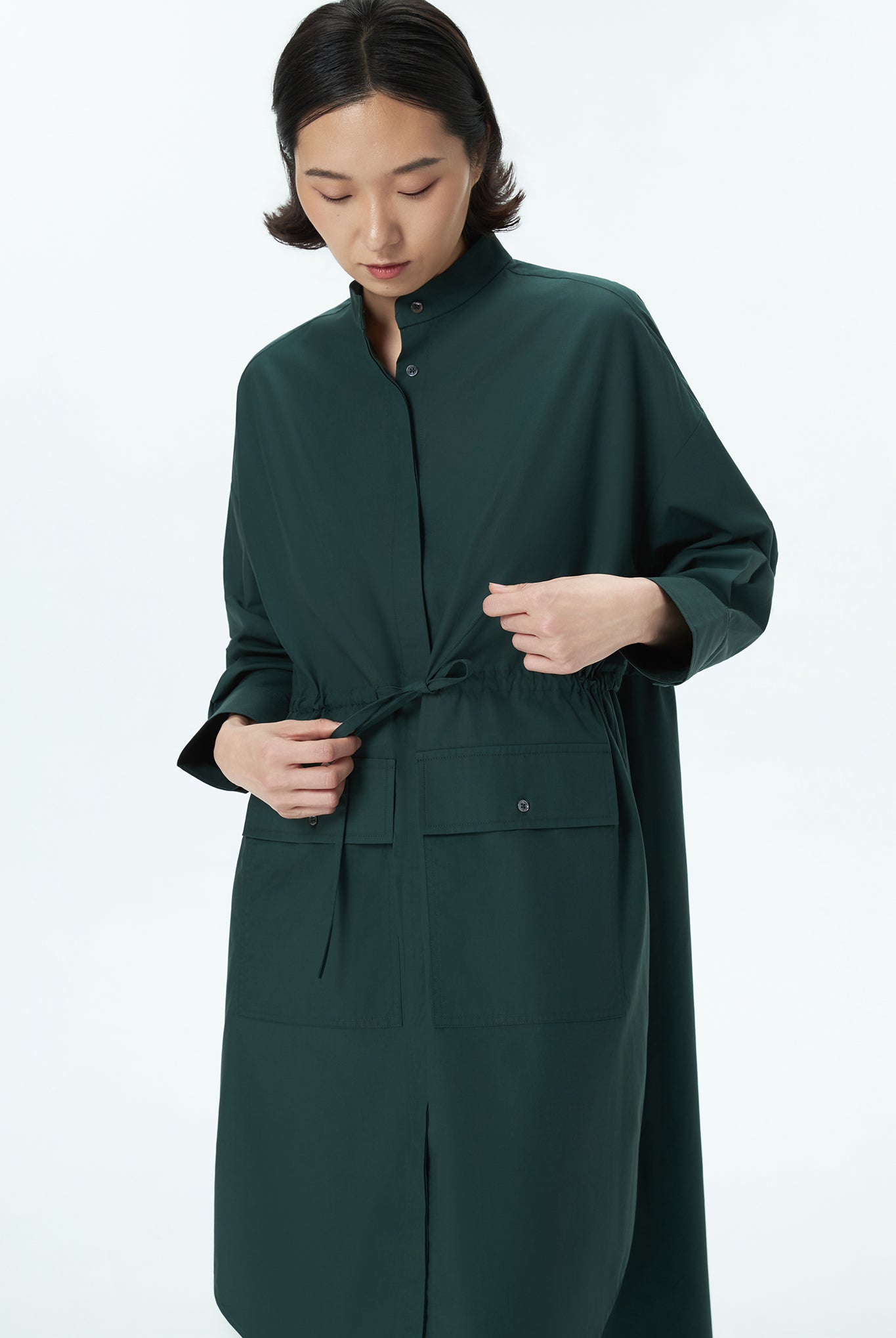 Drawstring Shirt Dress