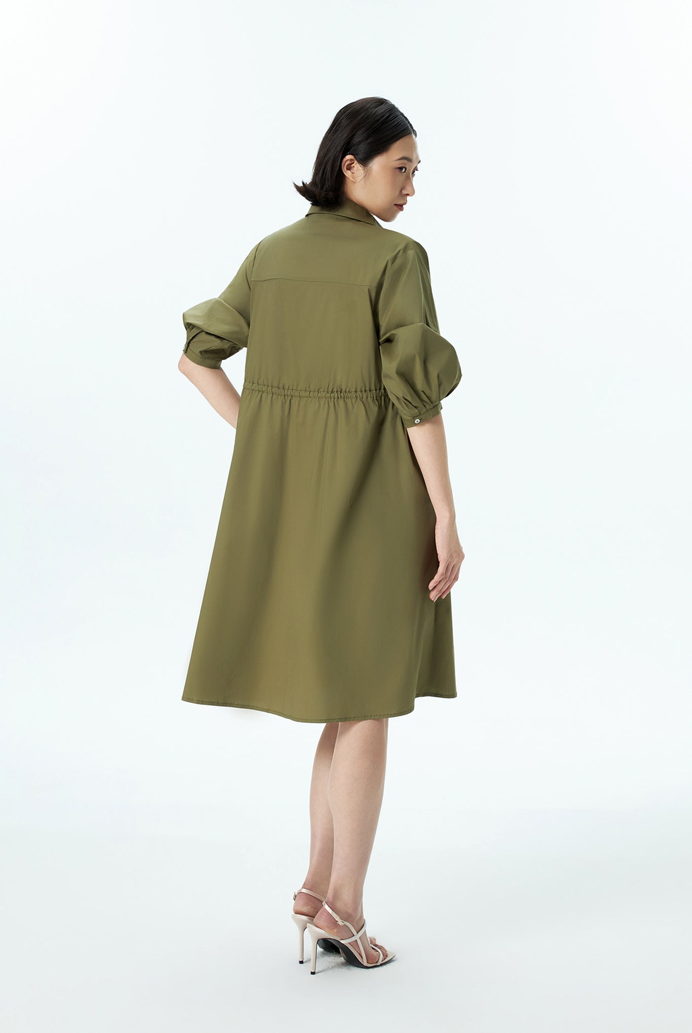 Puff Sleeve Shirt Dress