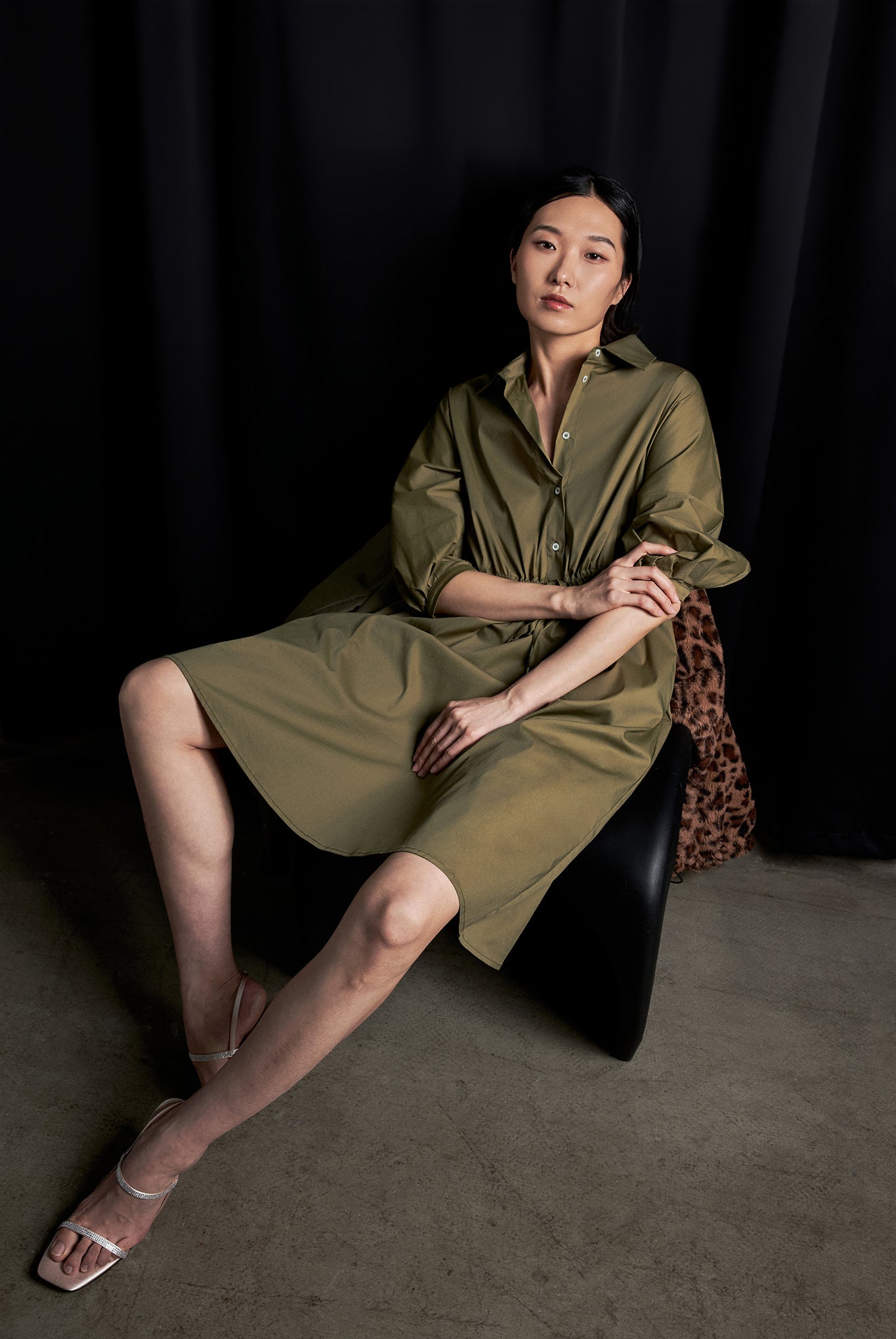 Puff Sleeve Shirt Dress