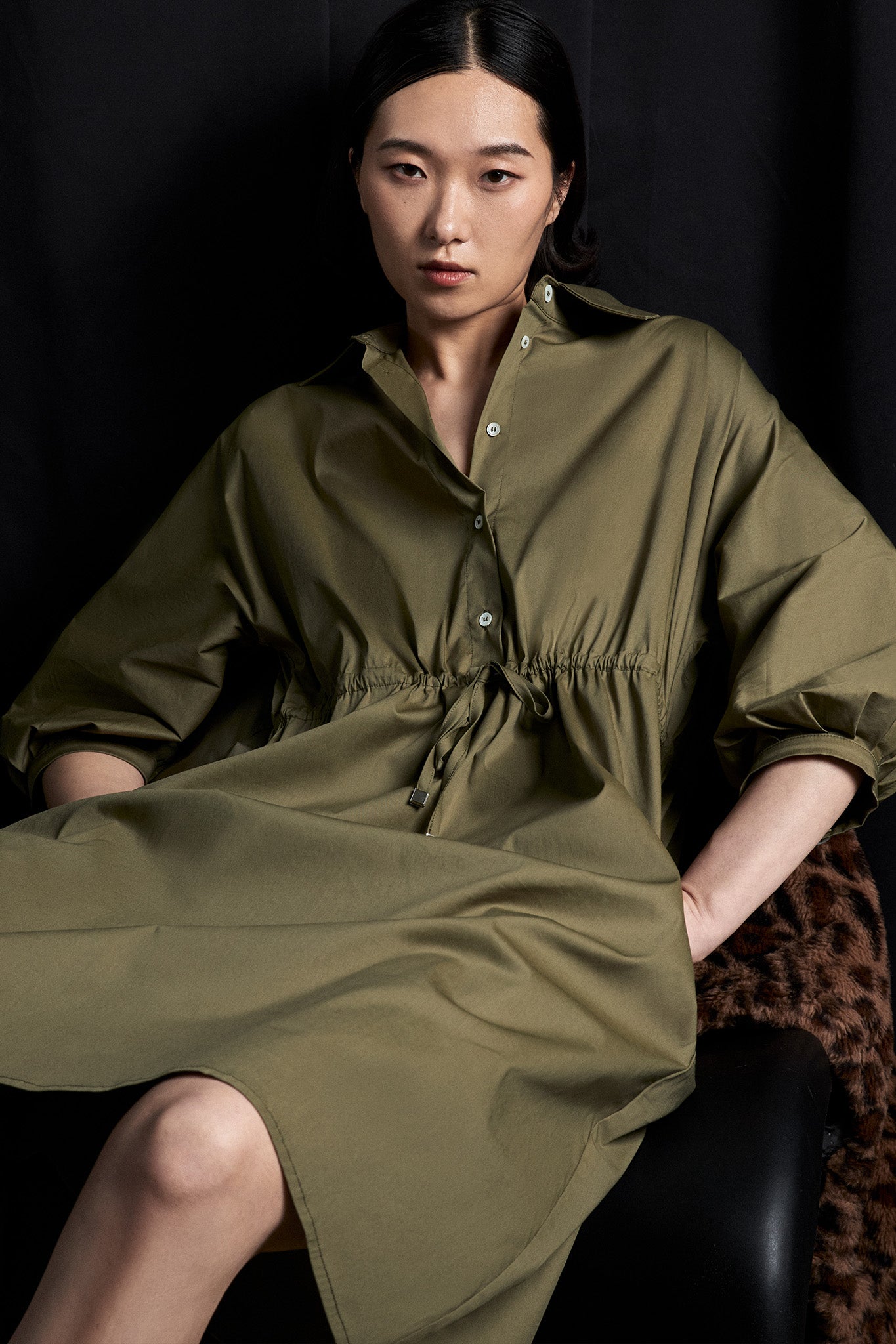 Puff Sleeve Shirt Dress