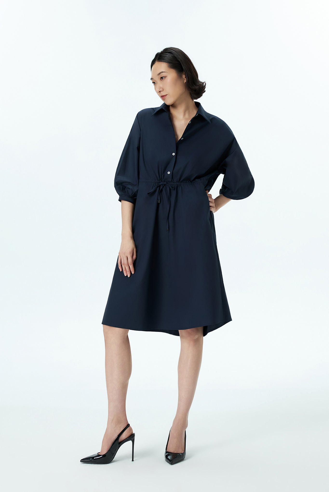 Puff Sleeve Shirt Dress